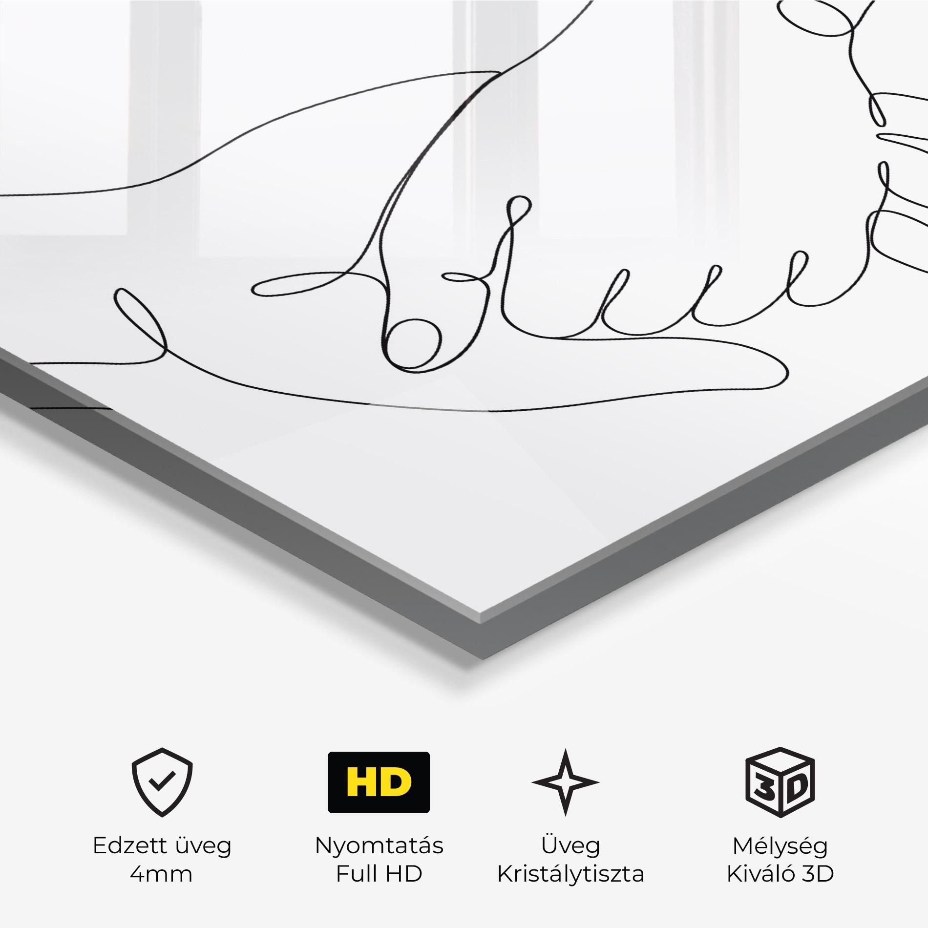 Üvegkép Minimalistic Hands mockup 3