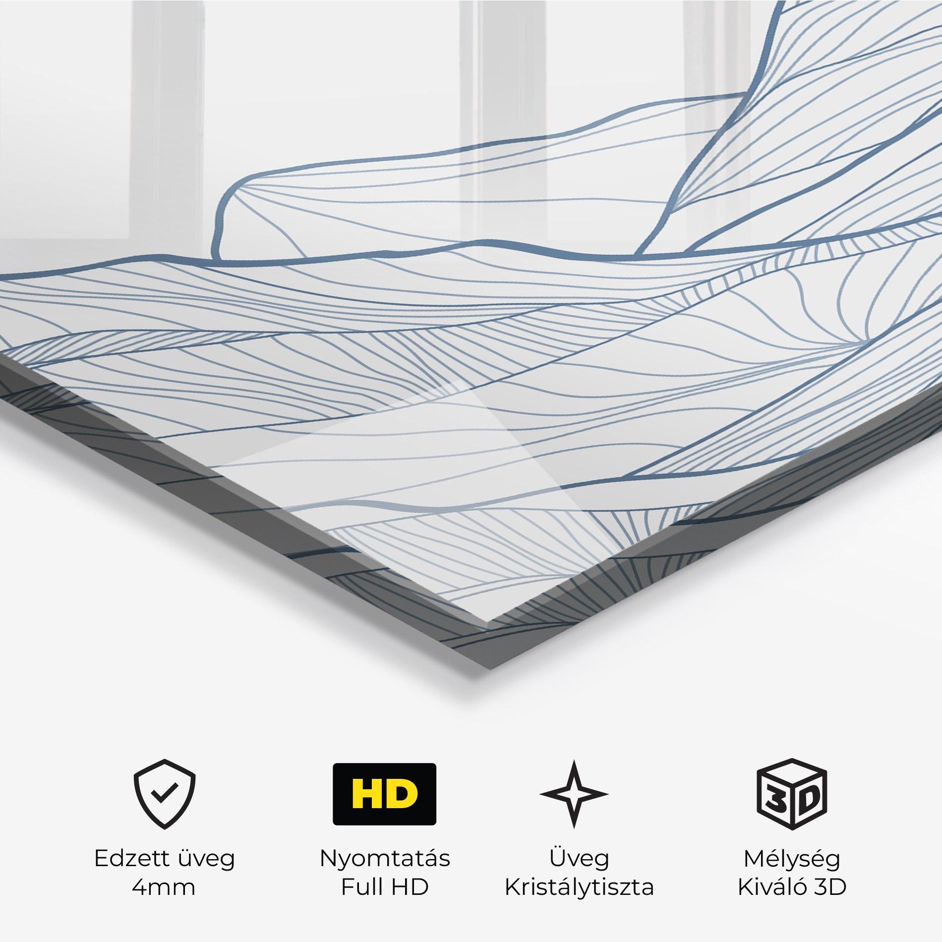 Üvegkép Mountain Blue Line mockup 3
