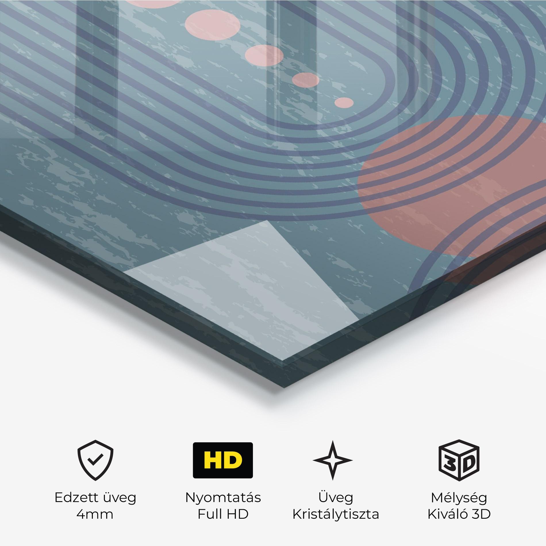 Üvegkép Pink Circle On Blue mockup 3