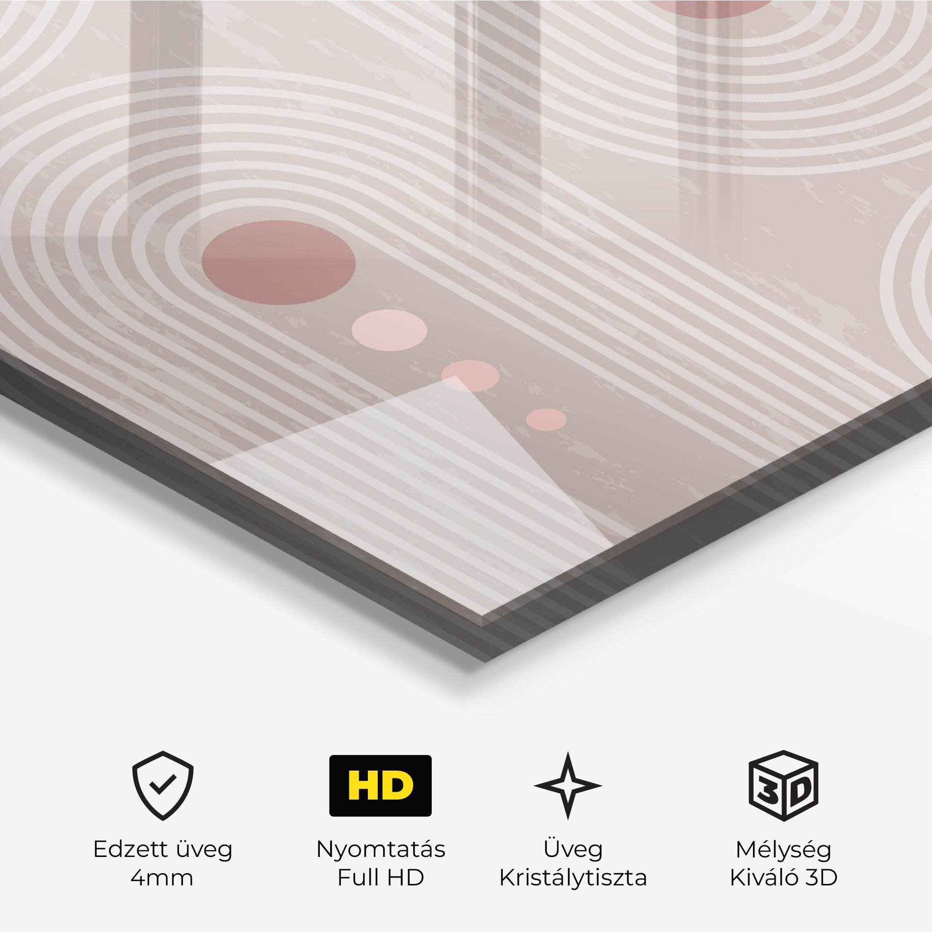 Üvegkép Pink Circle On Cream mockup 3