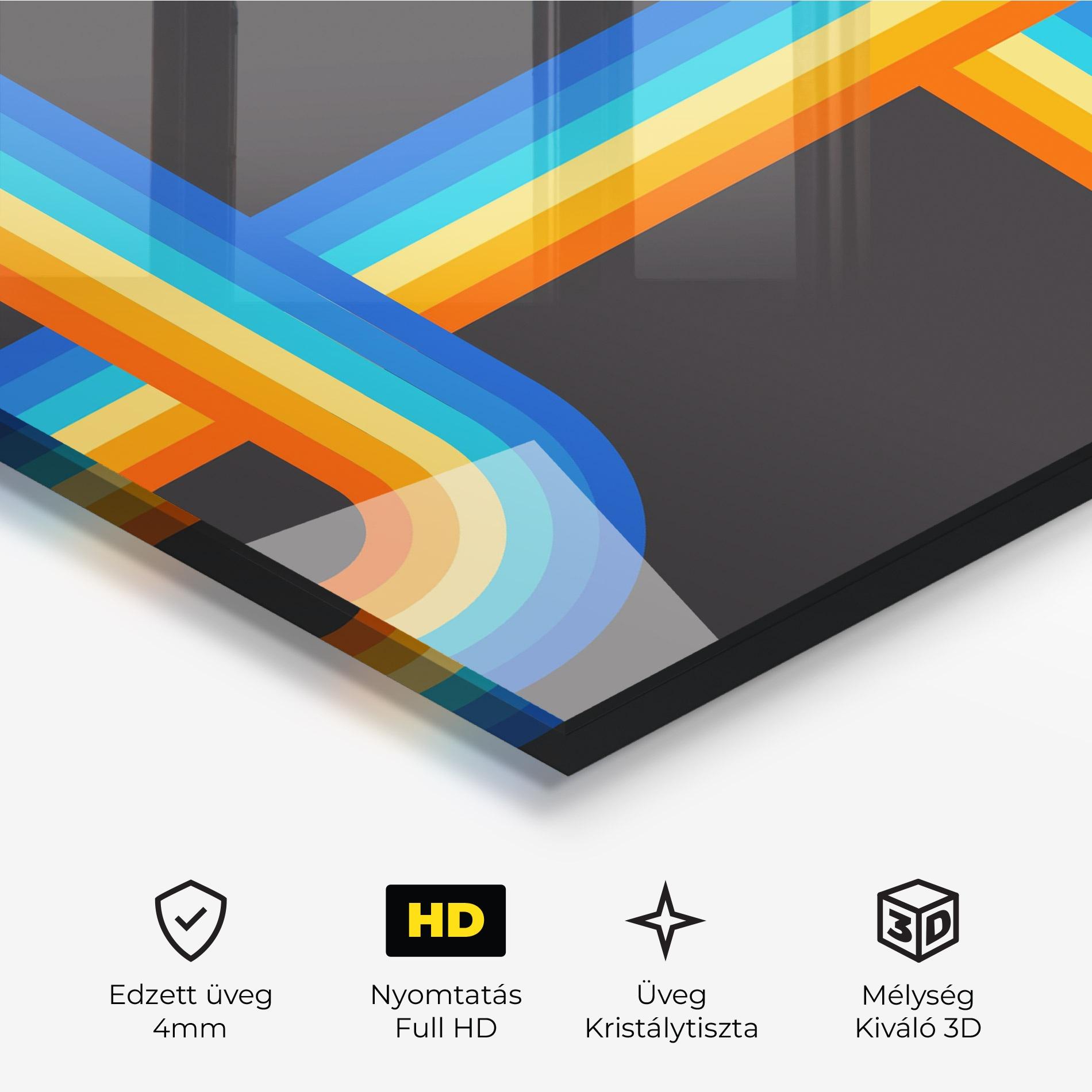 Üvegkép Vintage Ranbow mockup 3