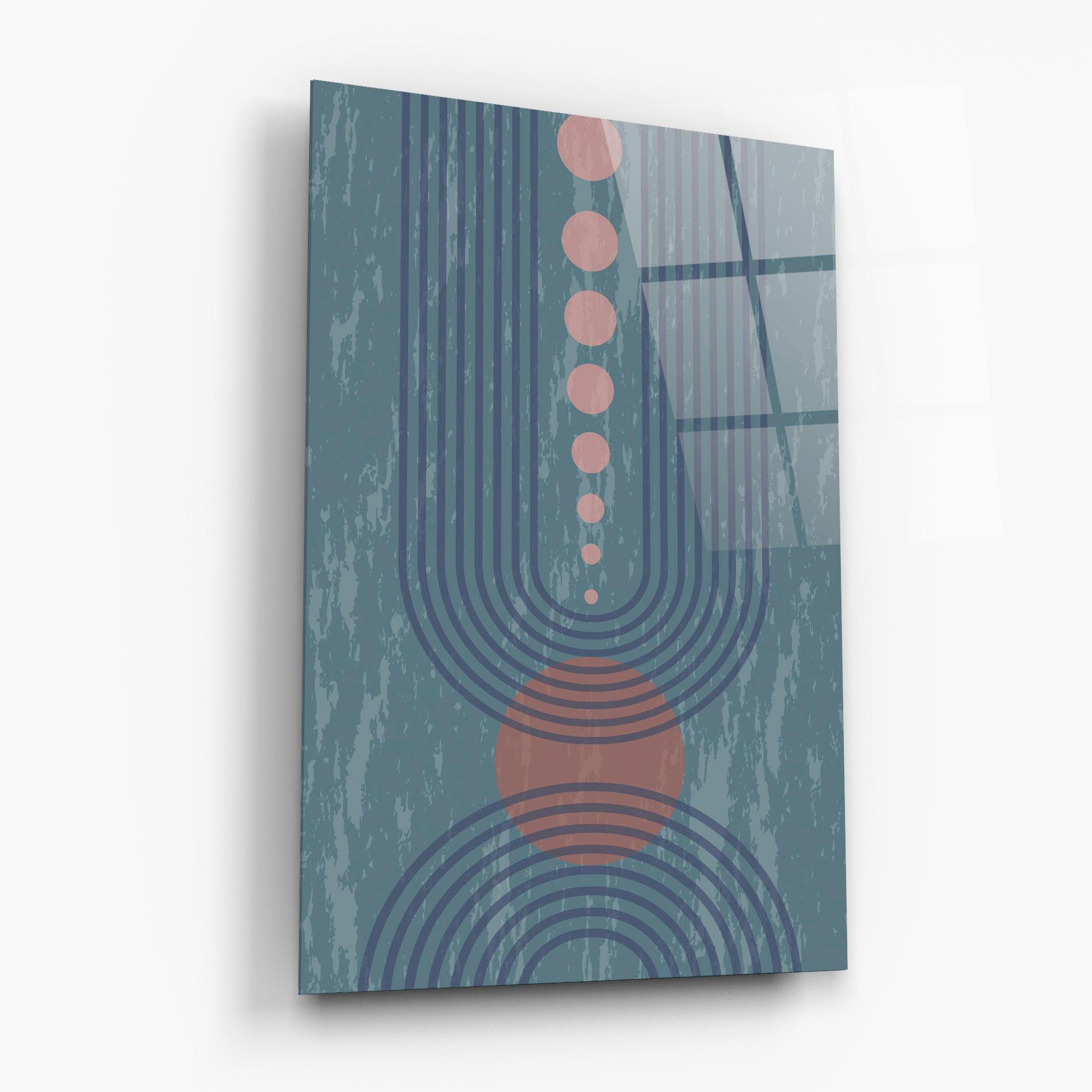 Üvegkép Pink Circle On Blue mockup 6