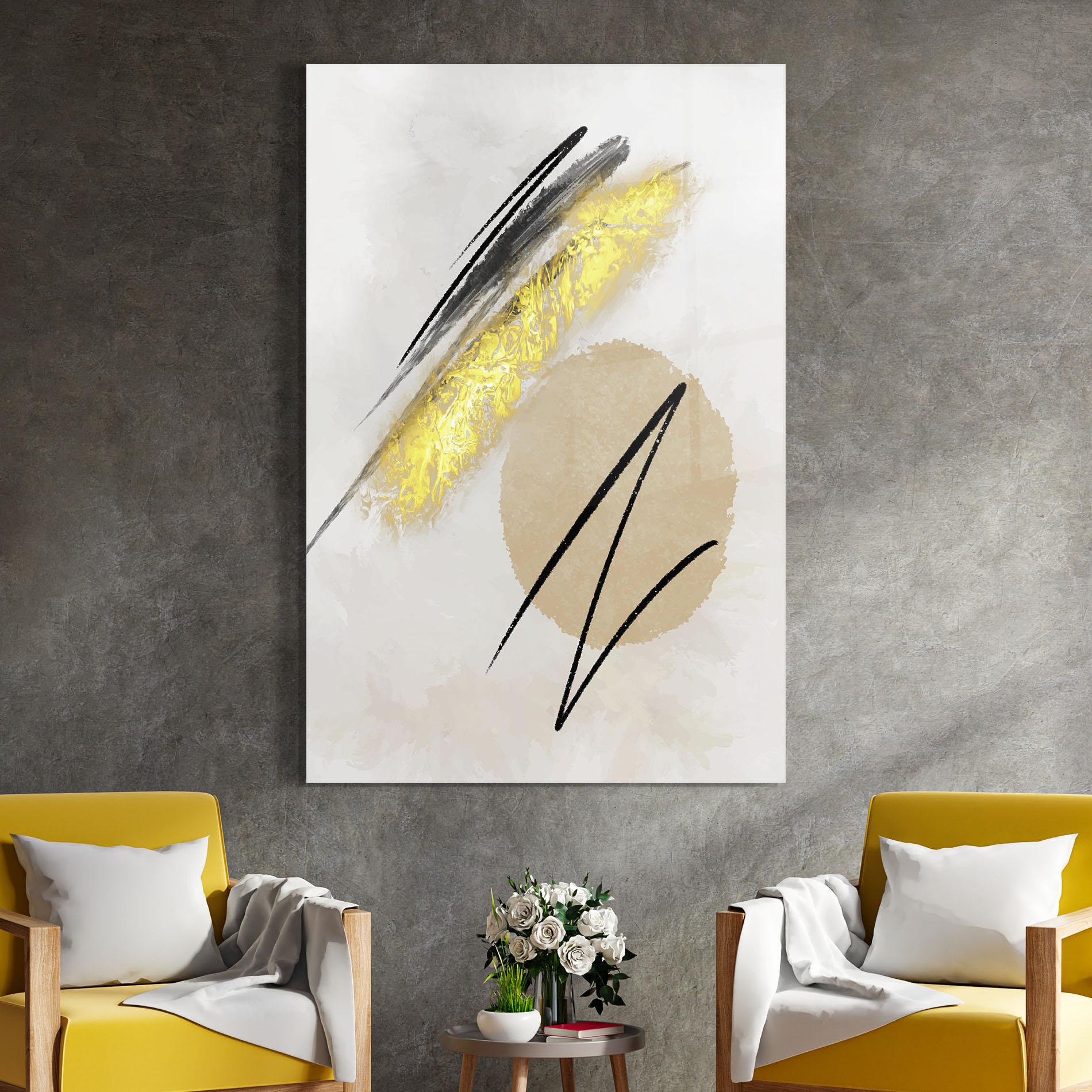 Üvegkép Gold Brush mockup 4