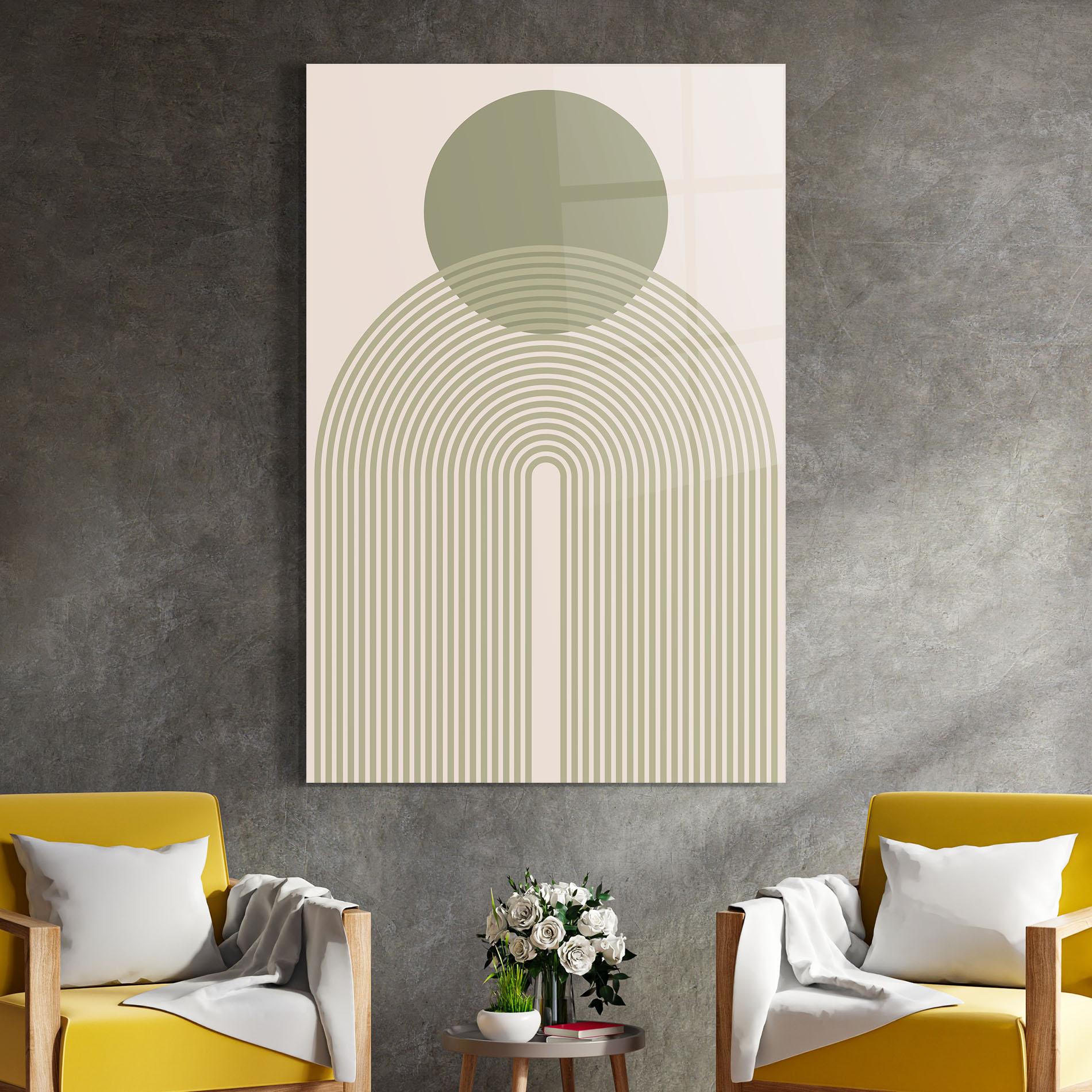 Üvegkép Green Circle Lines mockup 4