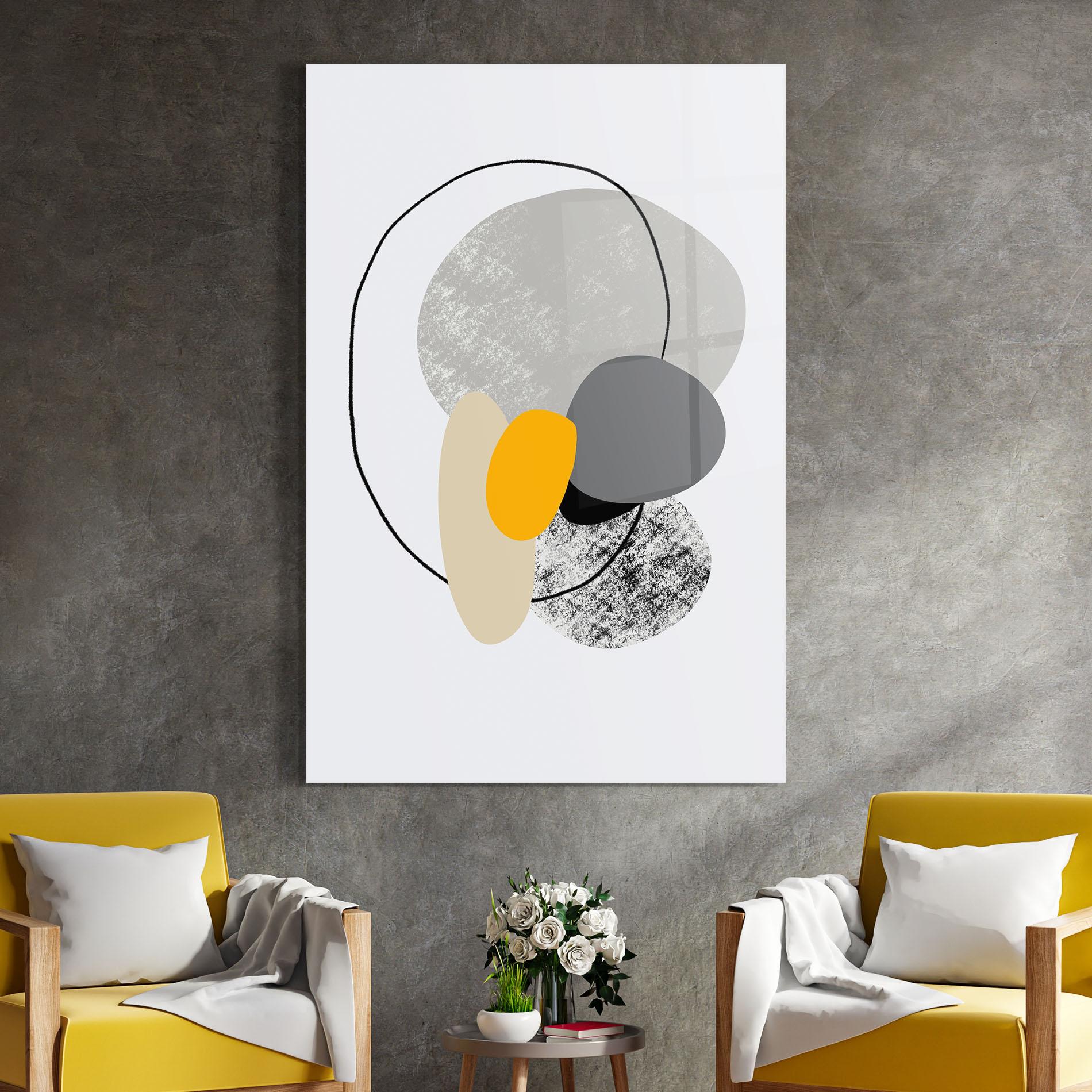 Üvegkép Grey Orange Shape mockup 4