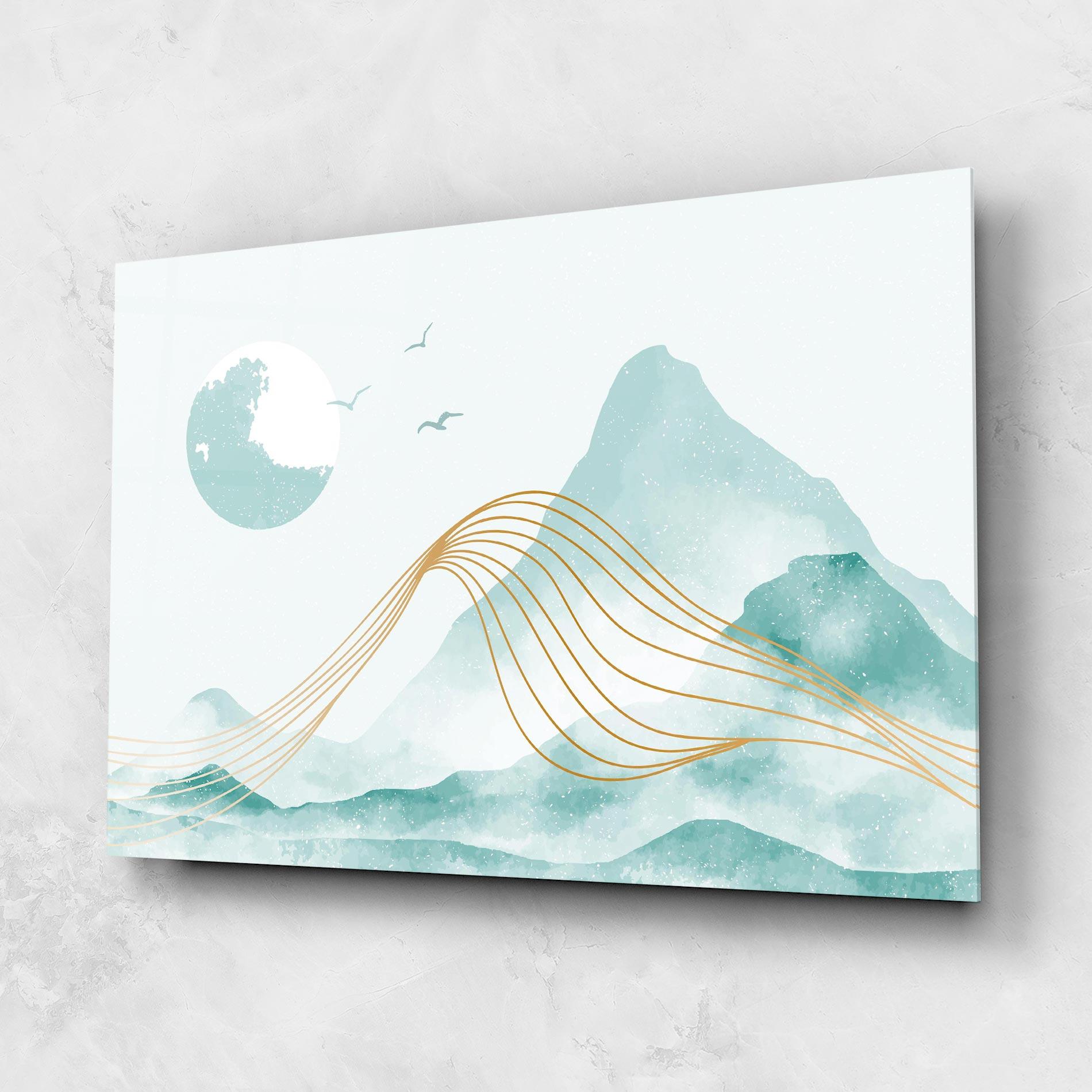 Üvegkép Gold Line Mountain mockup 1