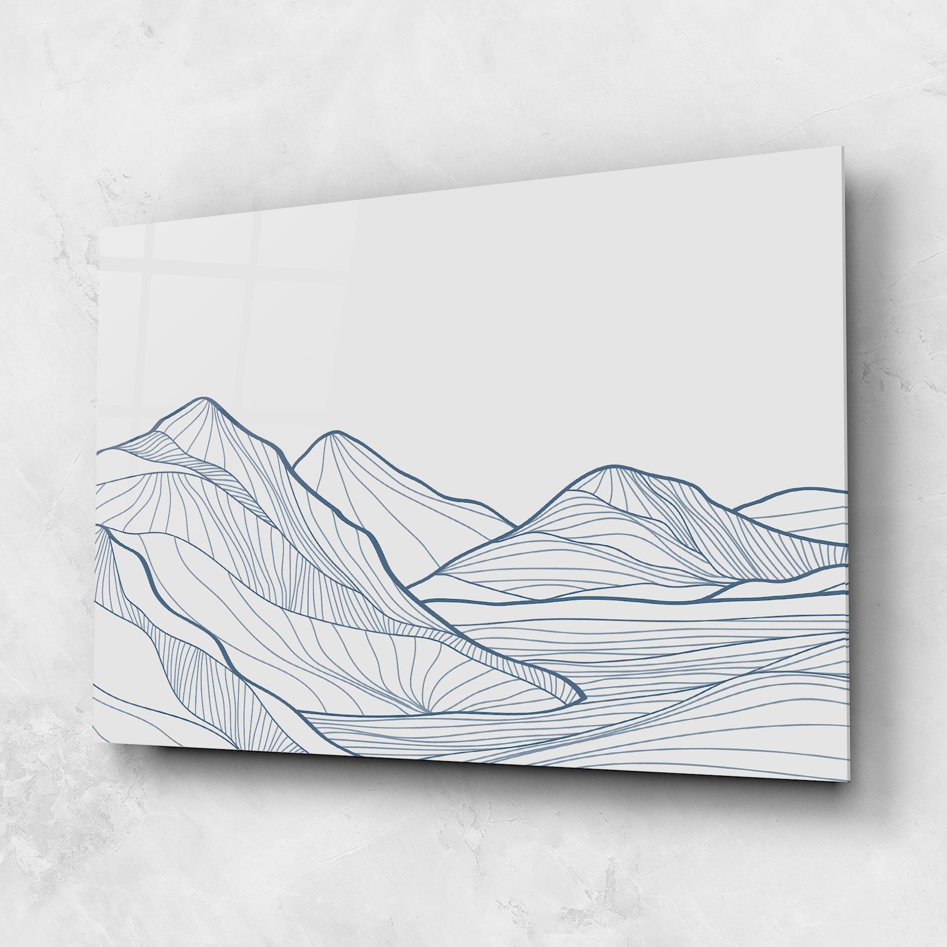 Üvegkép Mountain Blue Line mockup 1