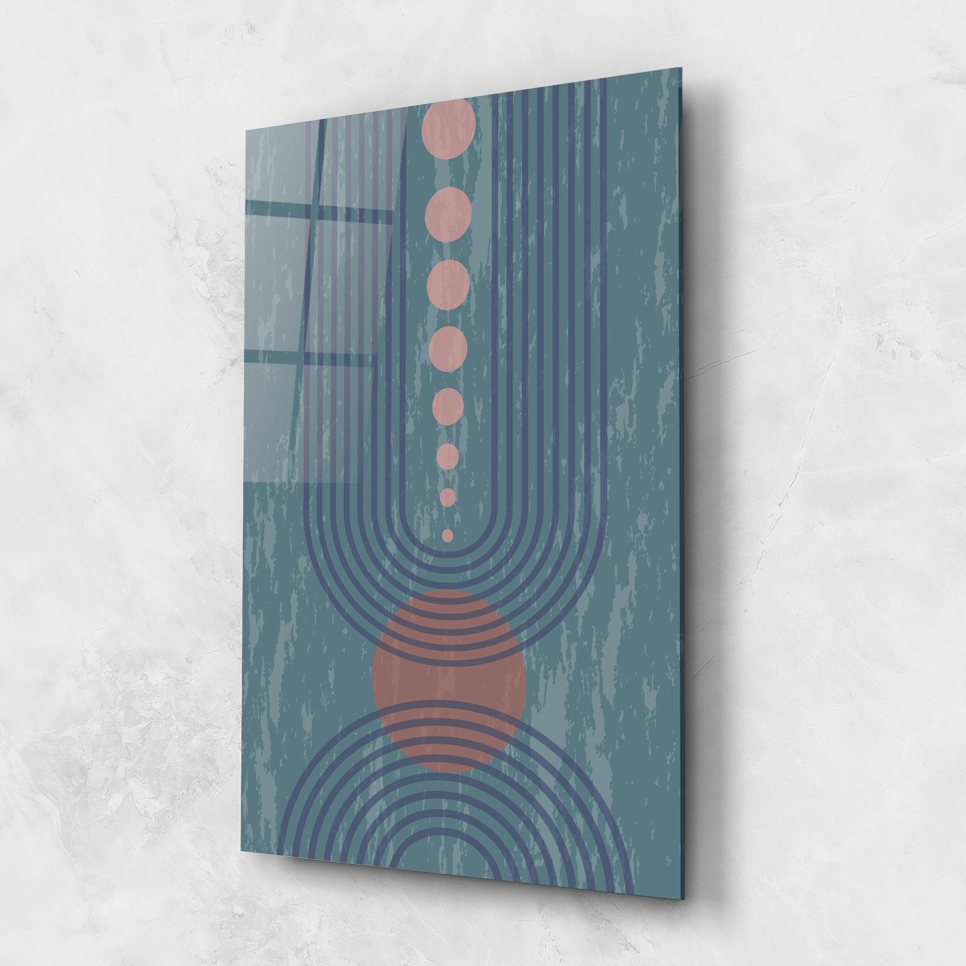 Üvegkép Pink Circle On Blue mockup 1