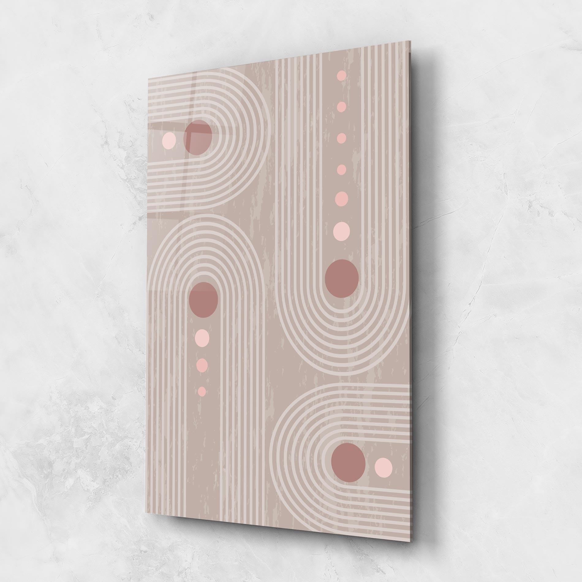 Üvegkép Pink Circle On Cream mockup 1