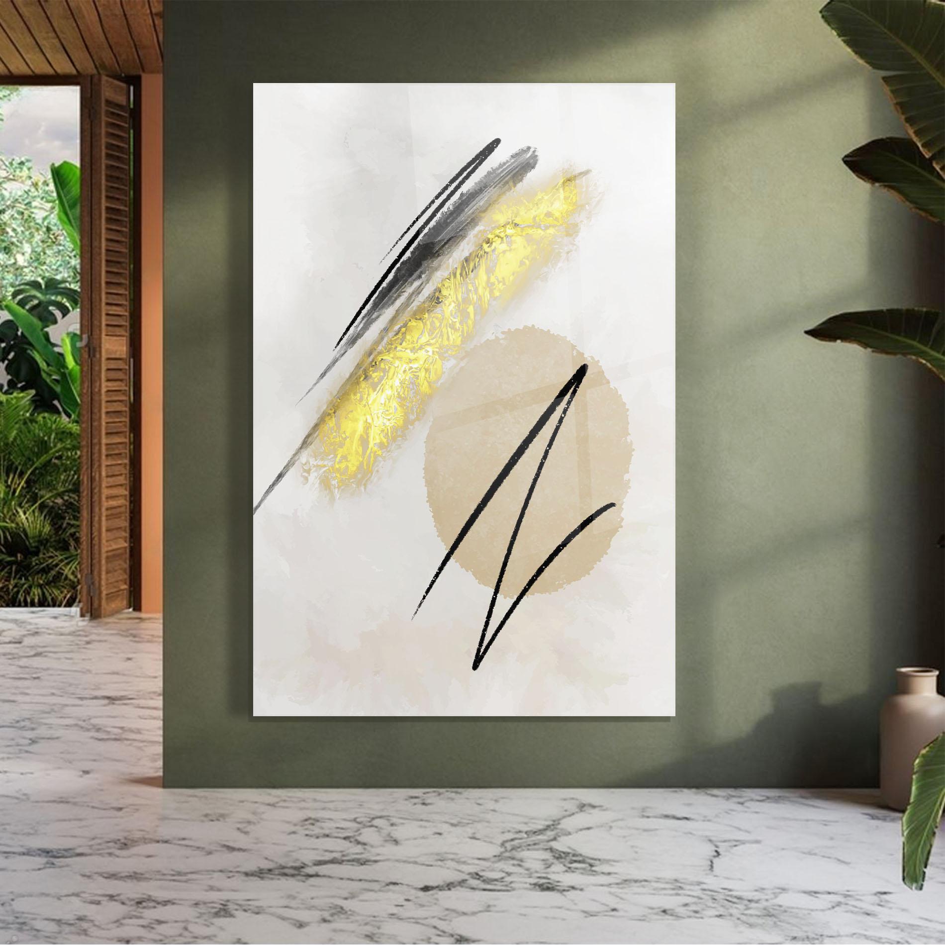 Üvegkép Gold Brush mockup 7