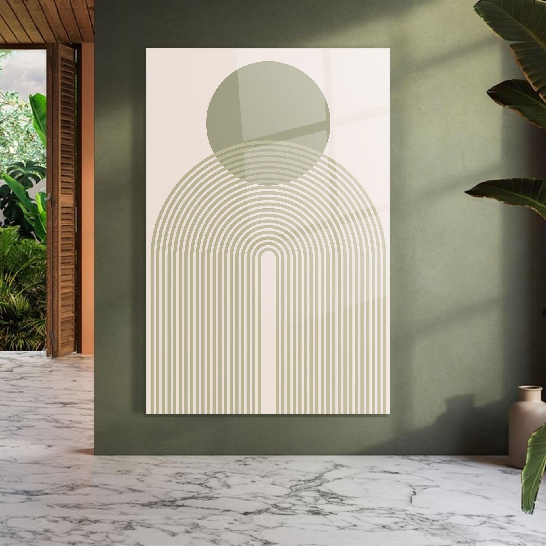 Üvegkép Green Circle Lines mockup 7