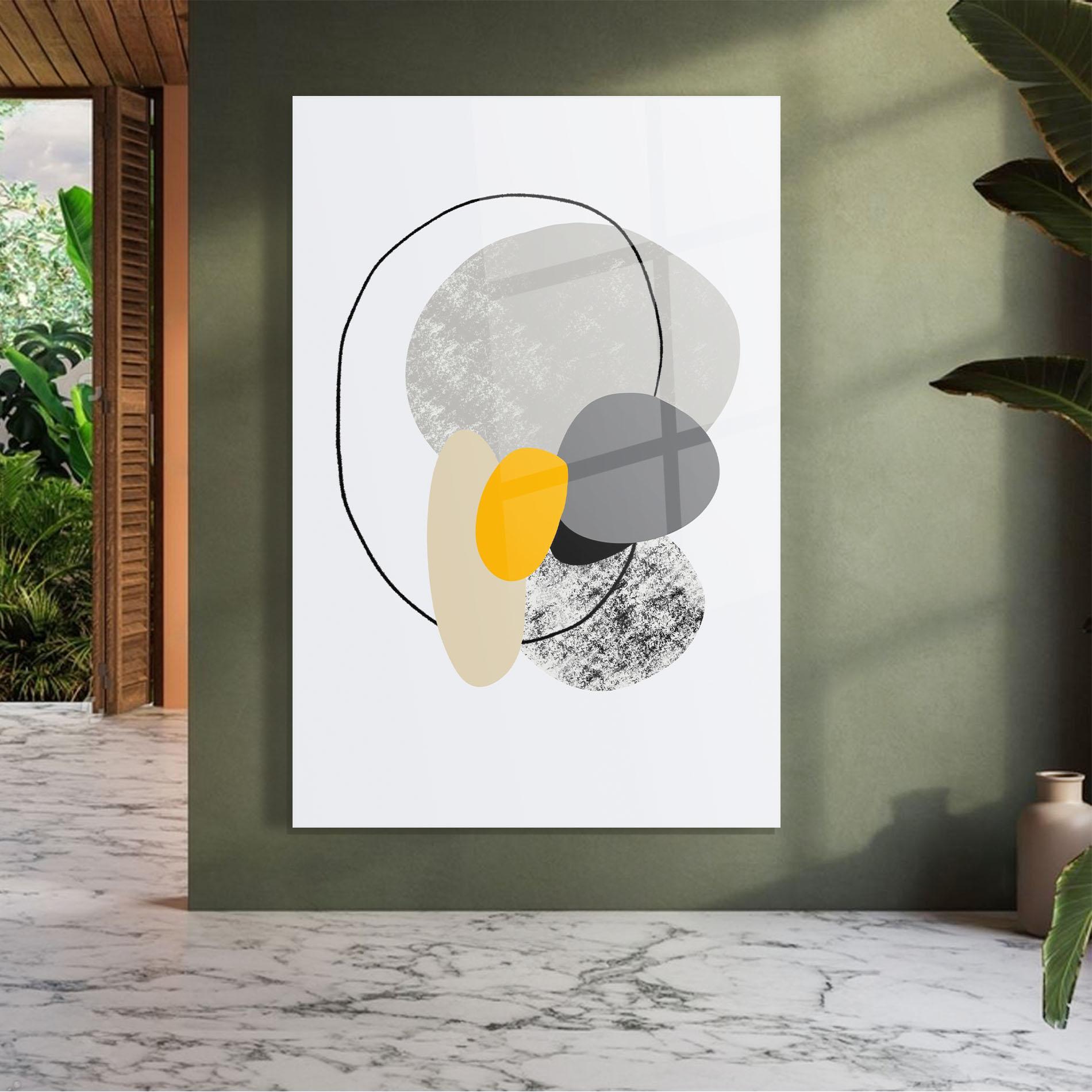 Üvegkép Grey Orange Shape mockup 7