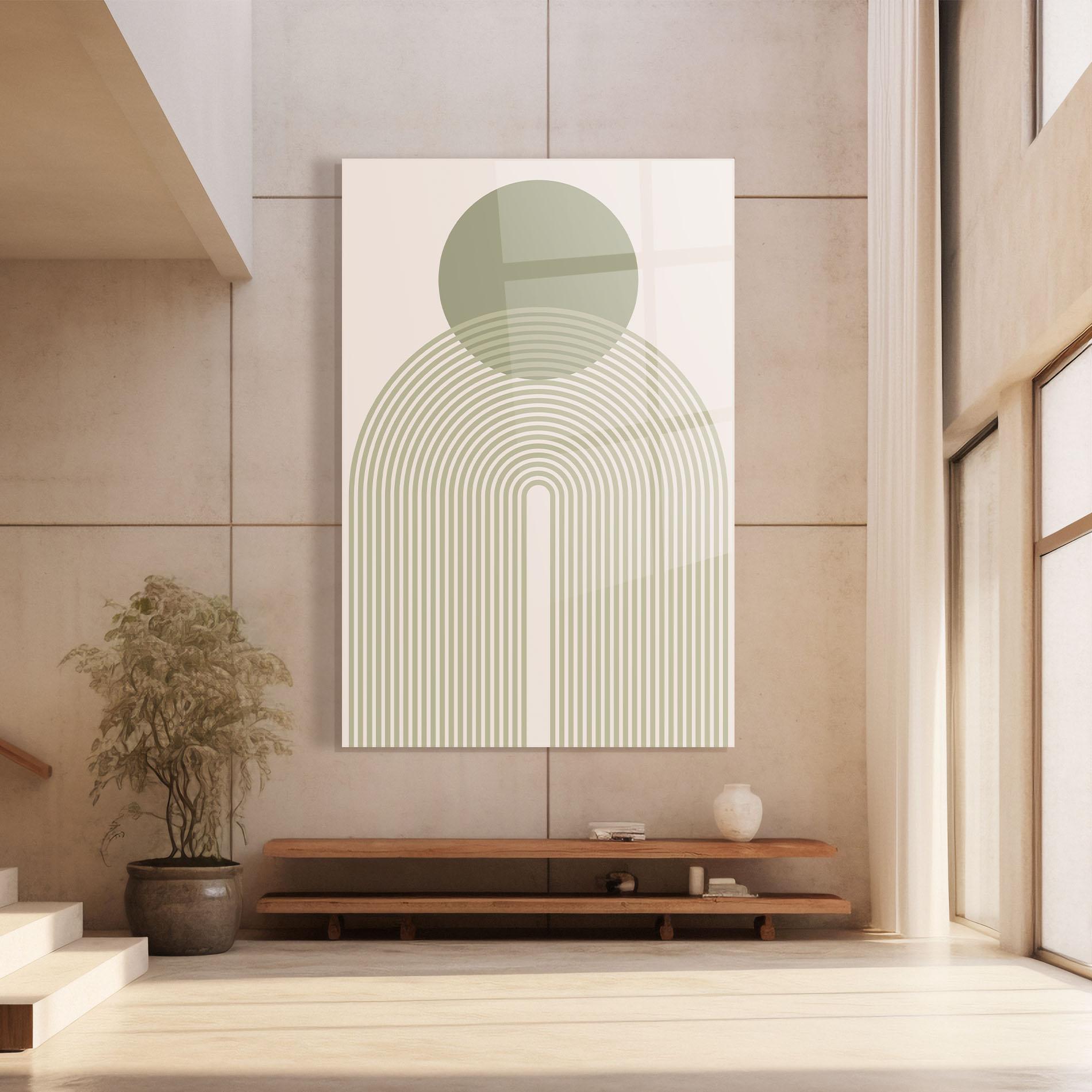 Üvegkép Green Circle Lines mockup 8