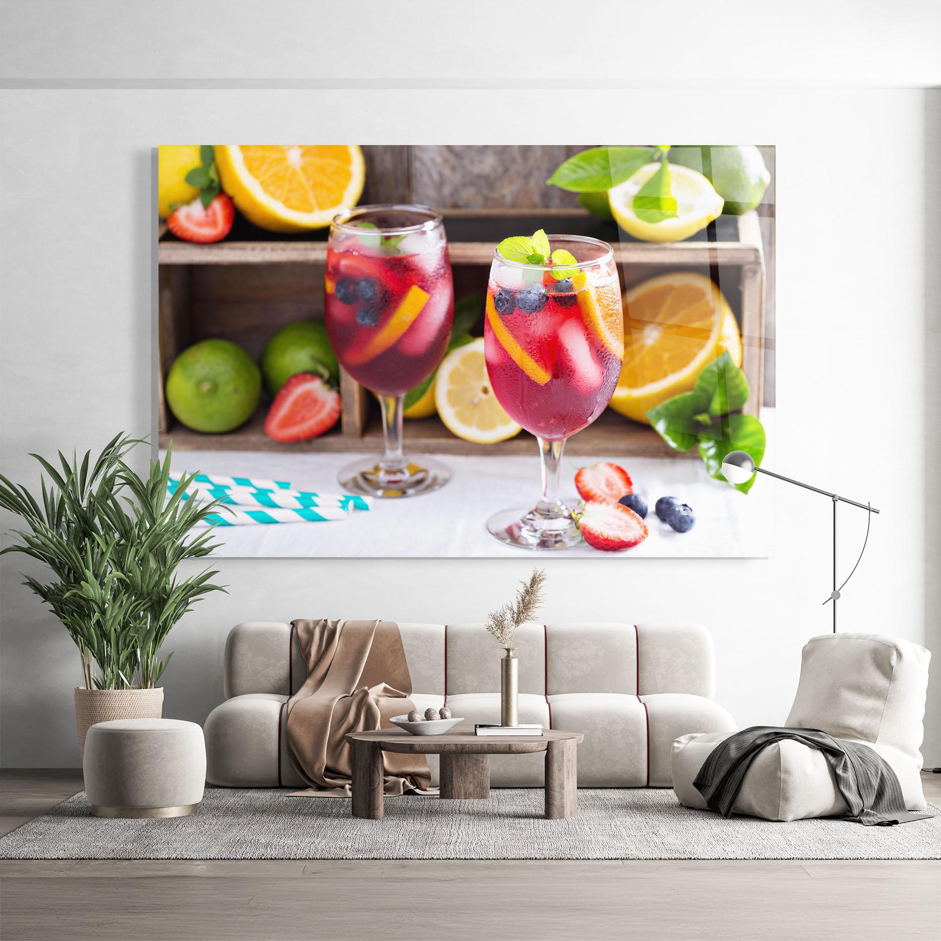 Üvegkép Colorful Summer Drink mockup 9