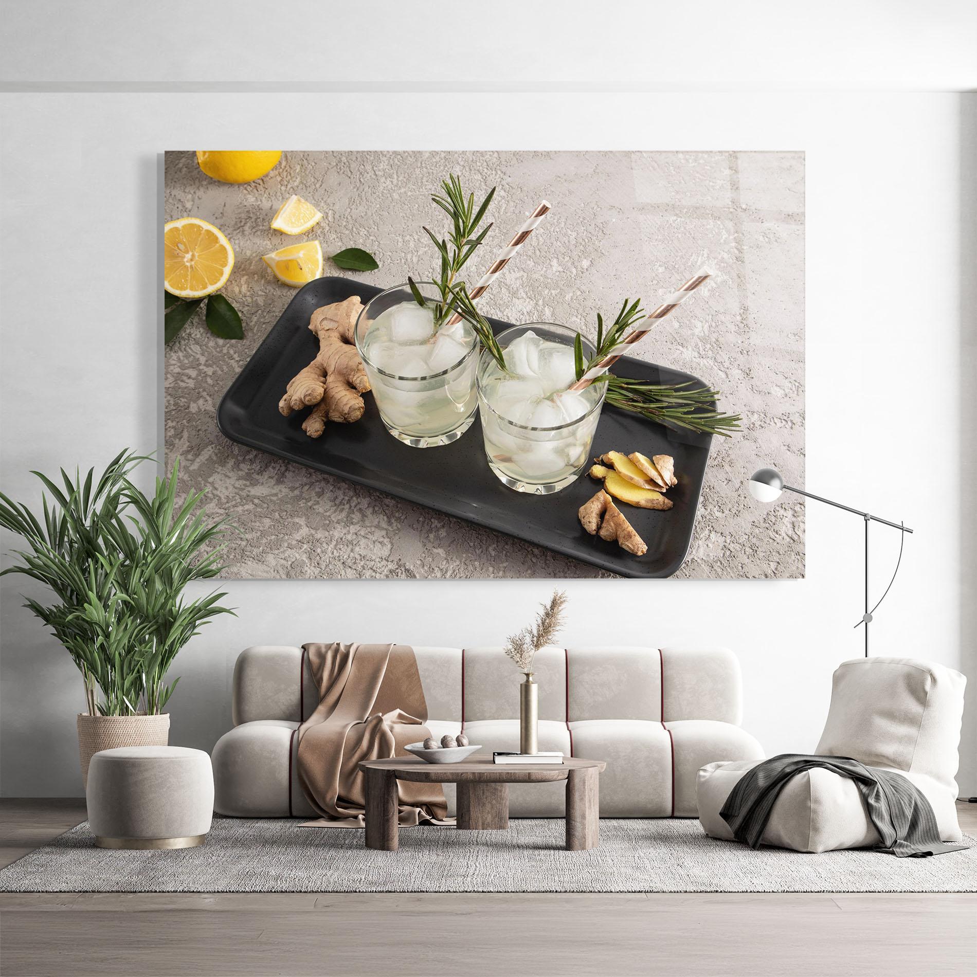 Üvegkép Ginger Lemonade Drink mockup 9