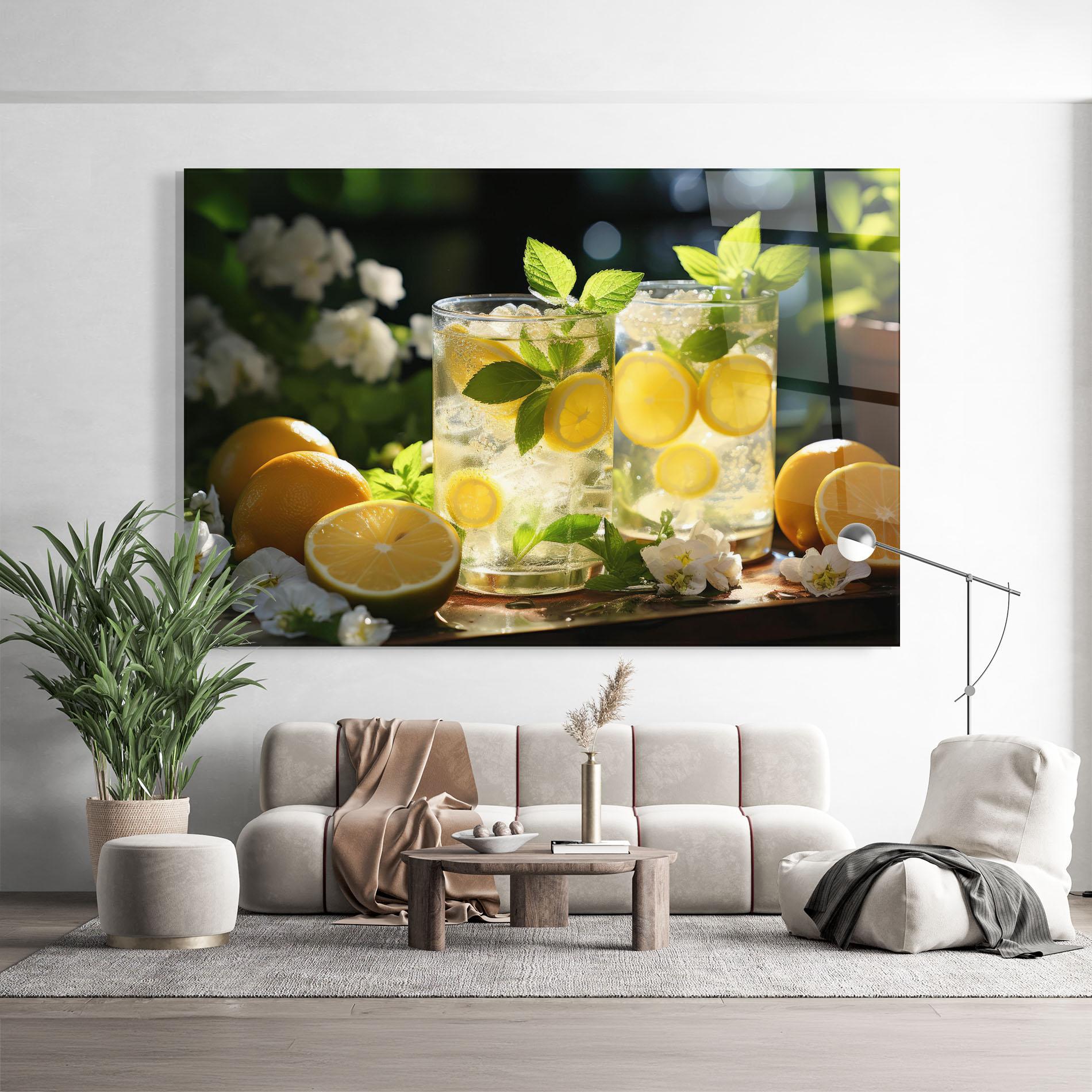 Üvegkép White Flowers Lemonade mockup 9