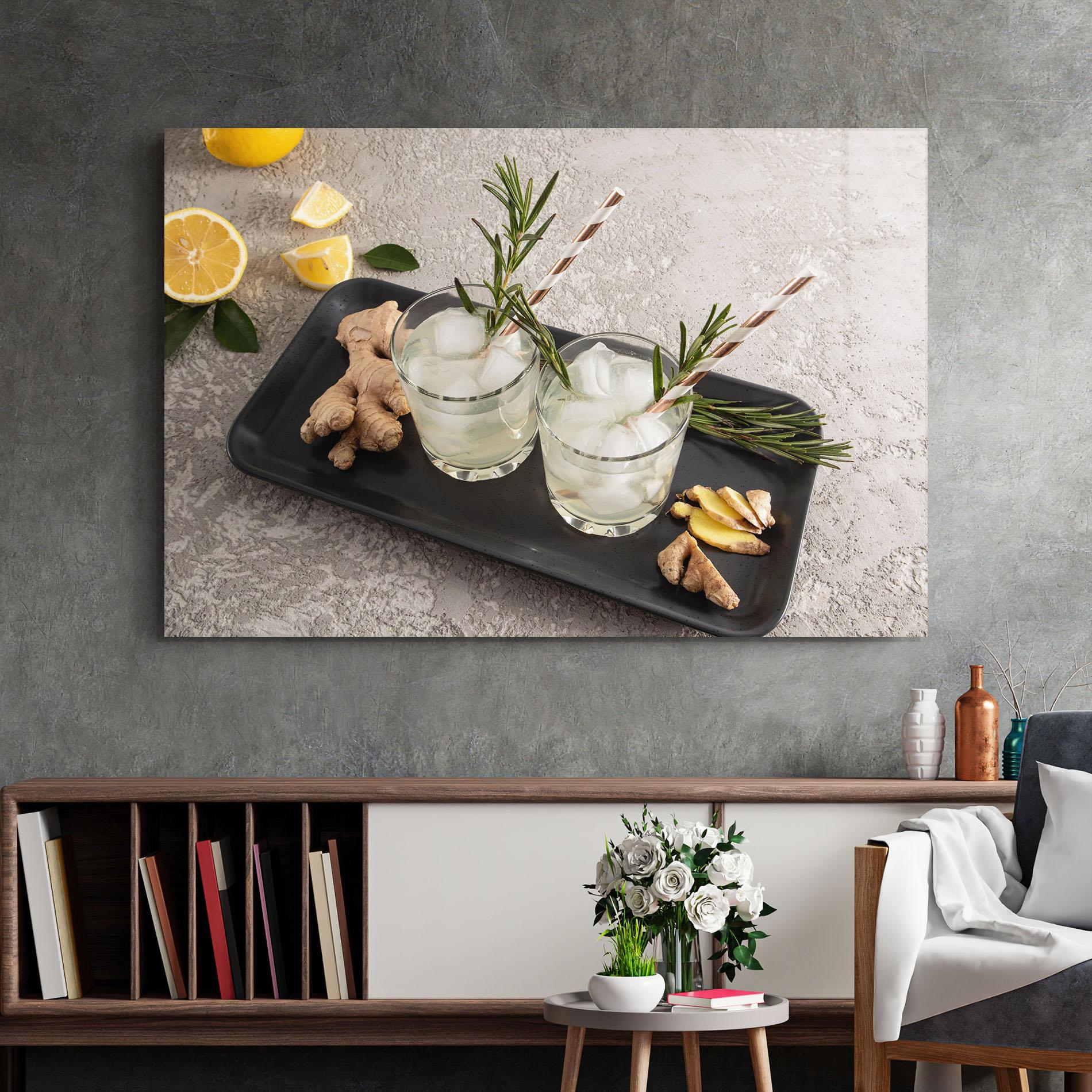 Üvegkép Ginger Lemonade Drink mockup 2