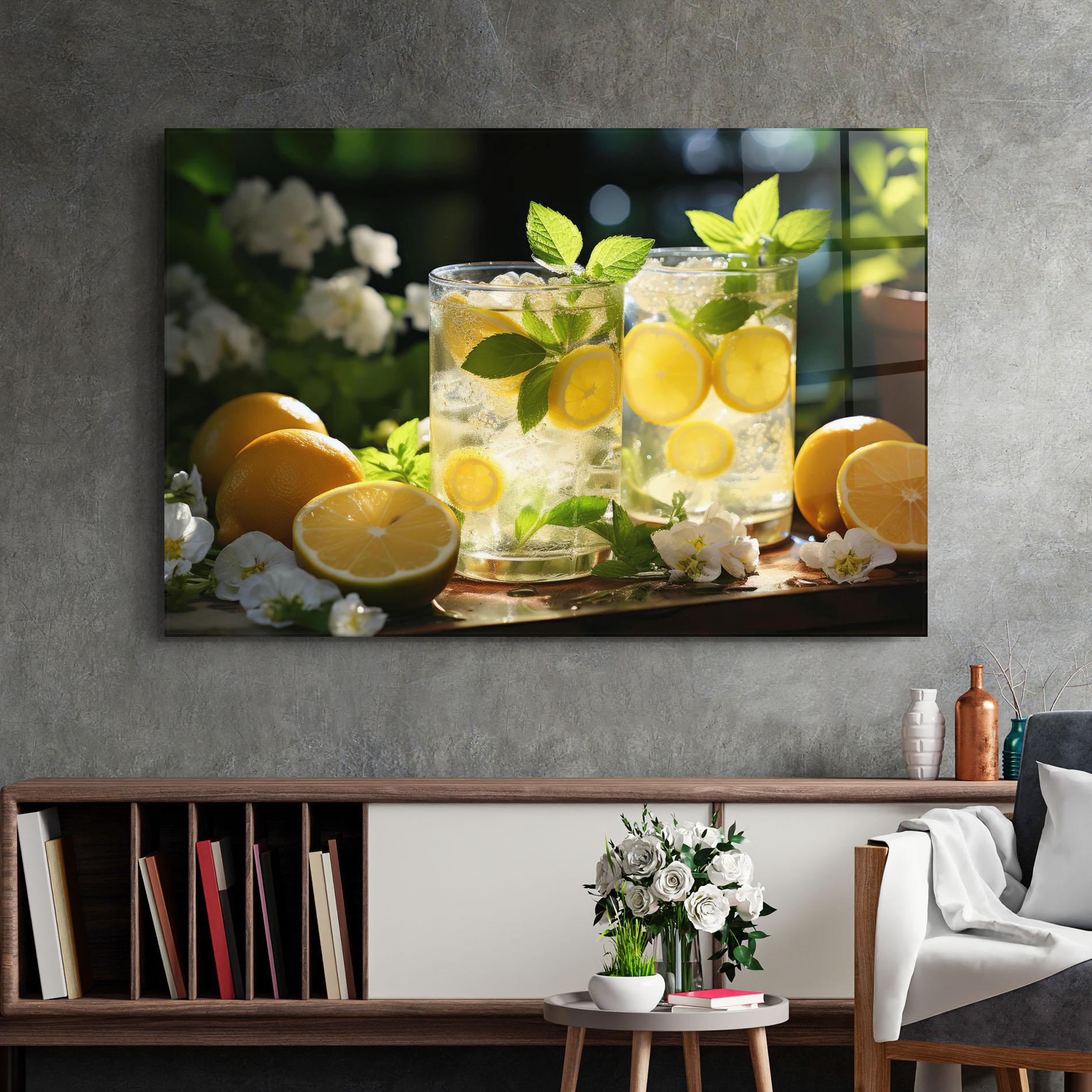 Üvegkép White Flowers Lemonade mockup 2