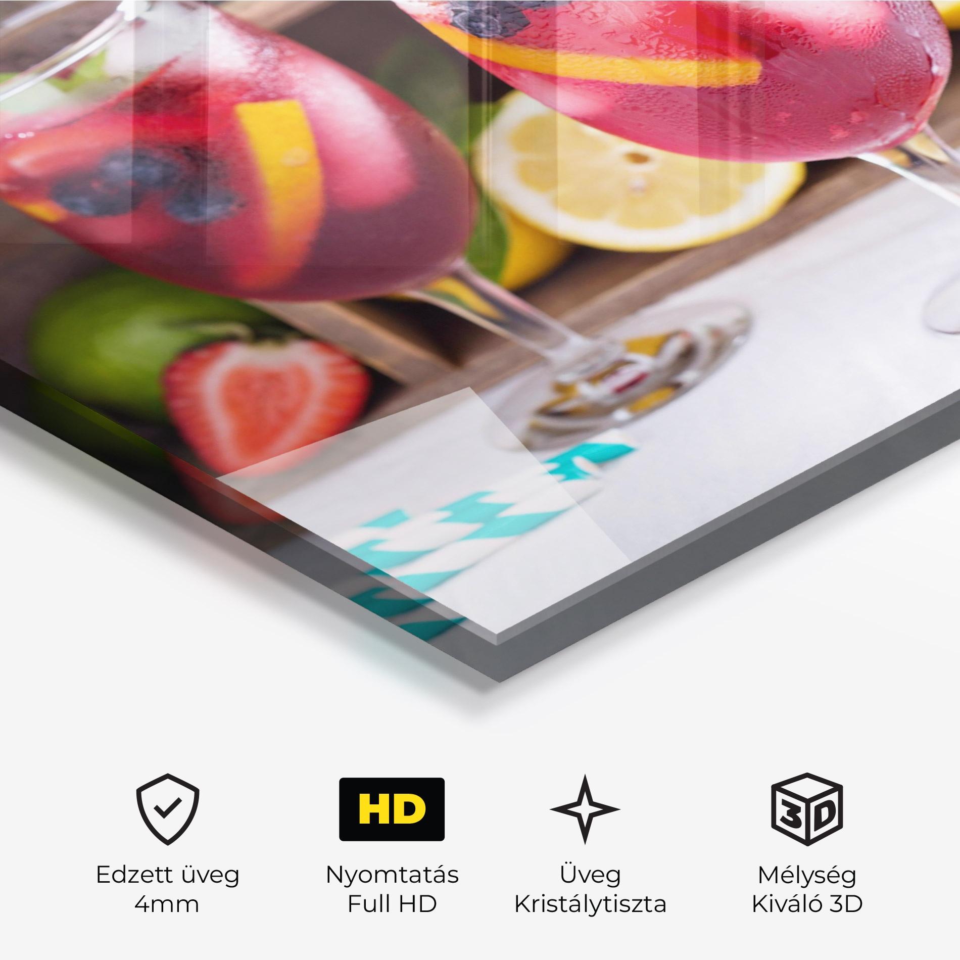 Üvegkép Colorful Summer Drink mockup 3