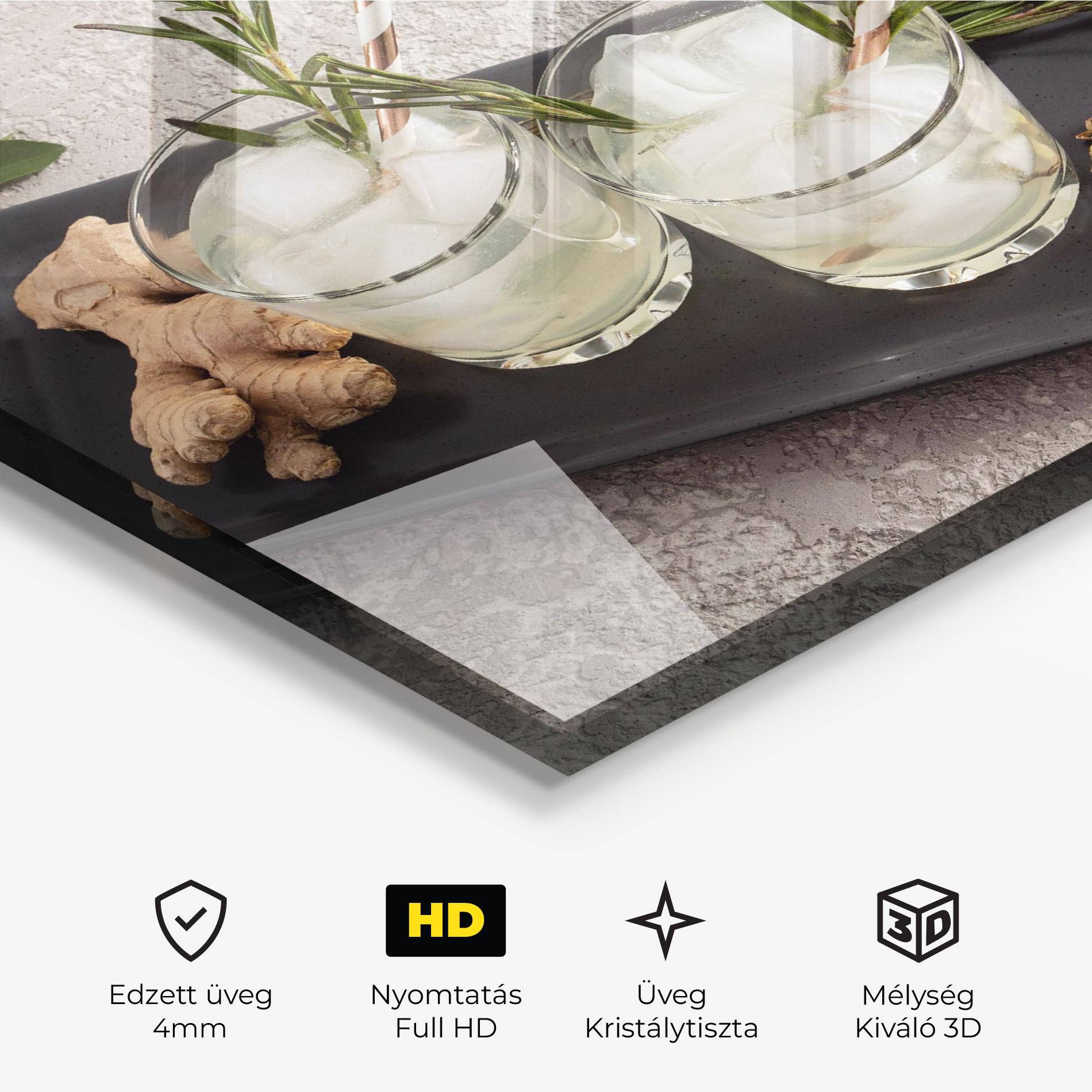 Üvegkép Ginger Lemonade Drink mockup 3