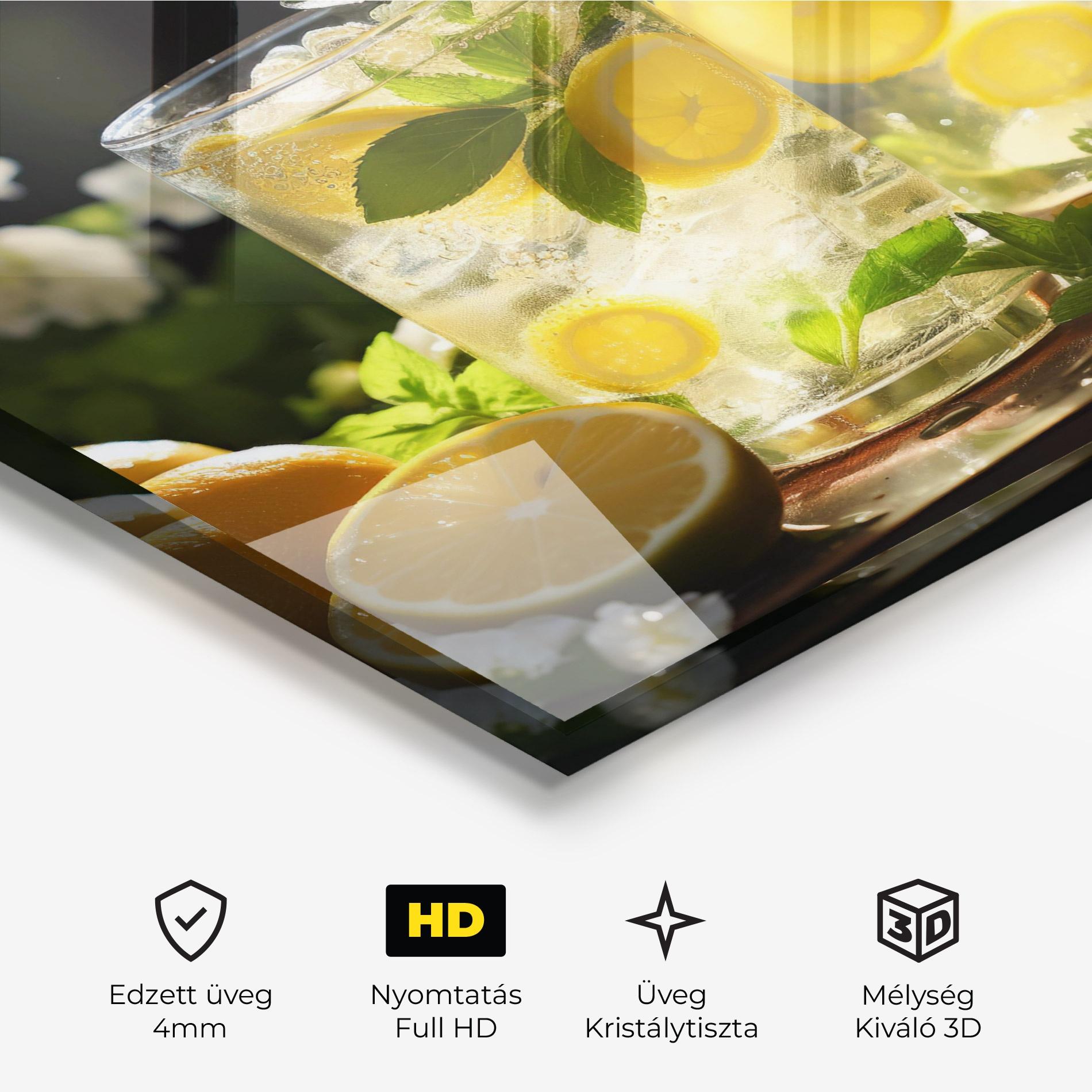 Üvegkép White Flowers Lemonade mockup 3