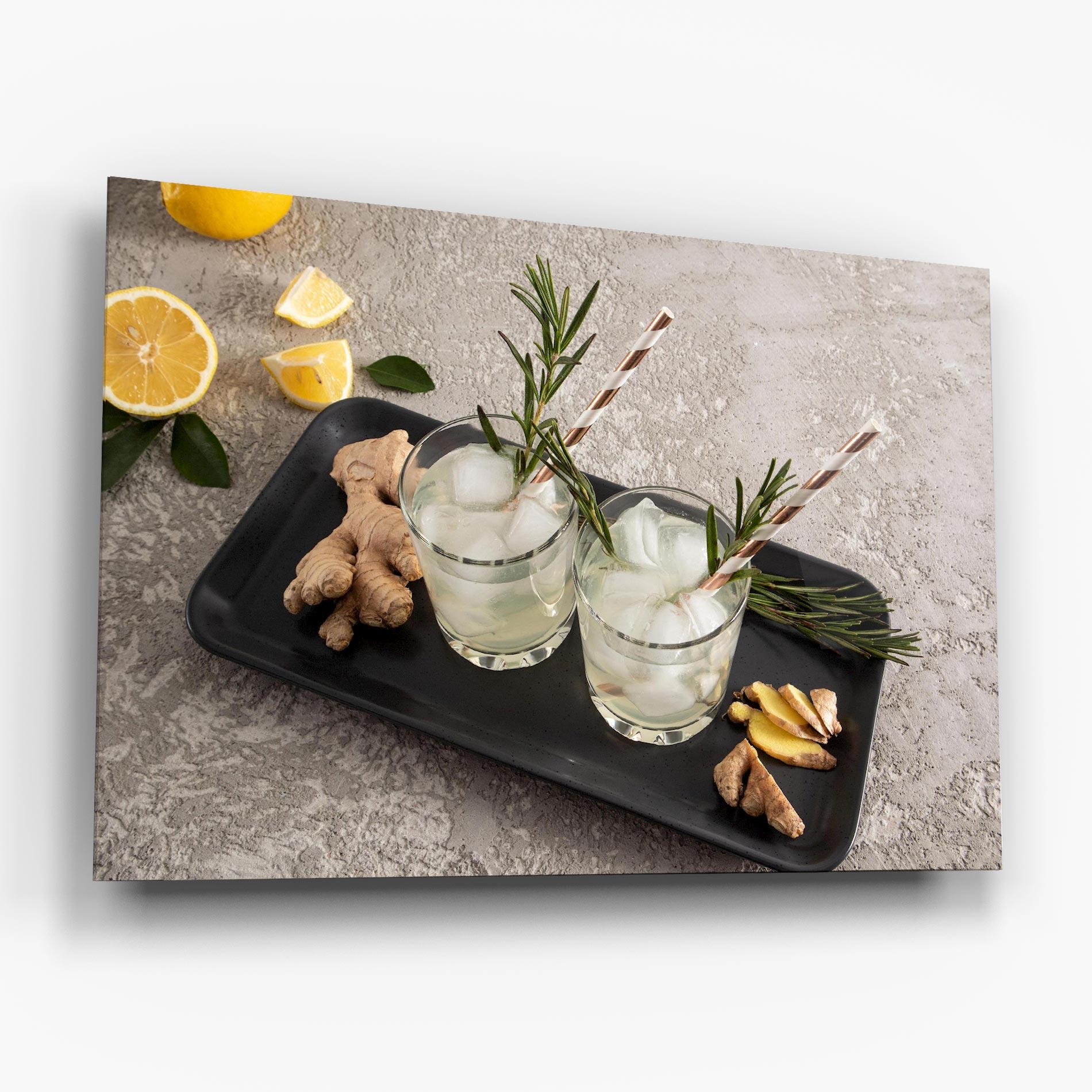 Üvegkép Ginger Lemonade Drink mockup 6
