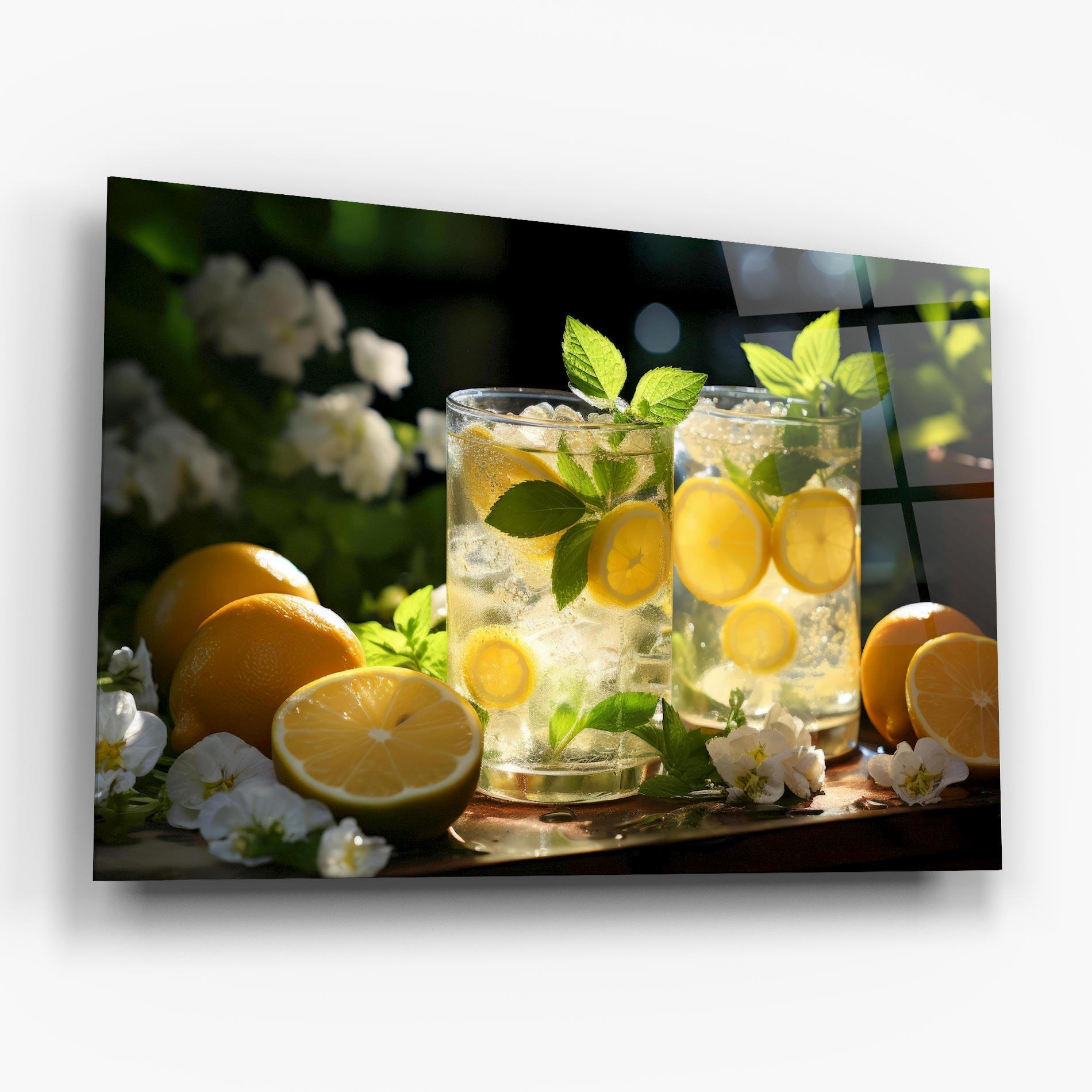 Üvegkép White Flowers Lemonade mockup 6