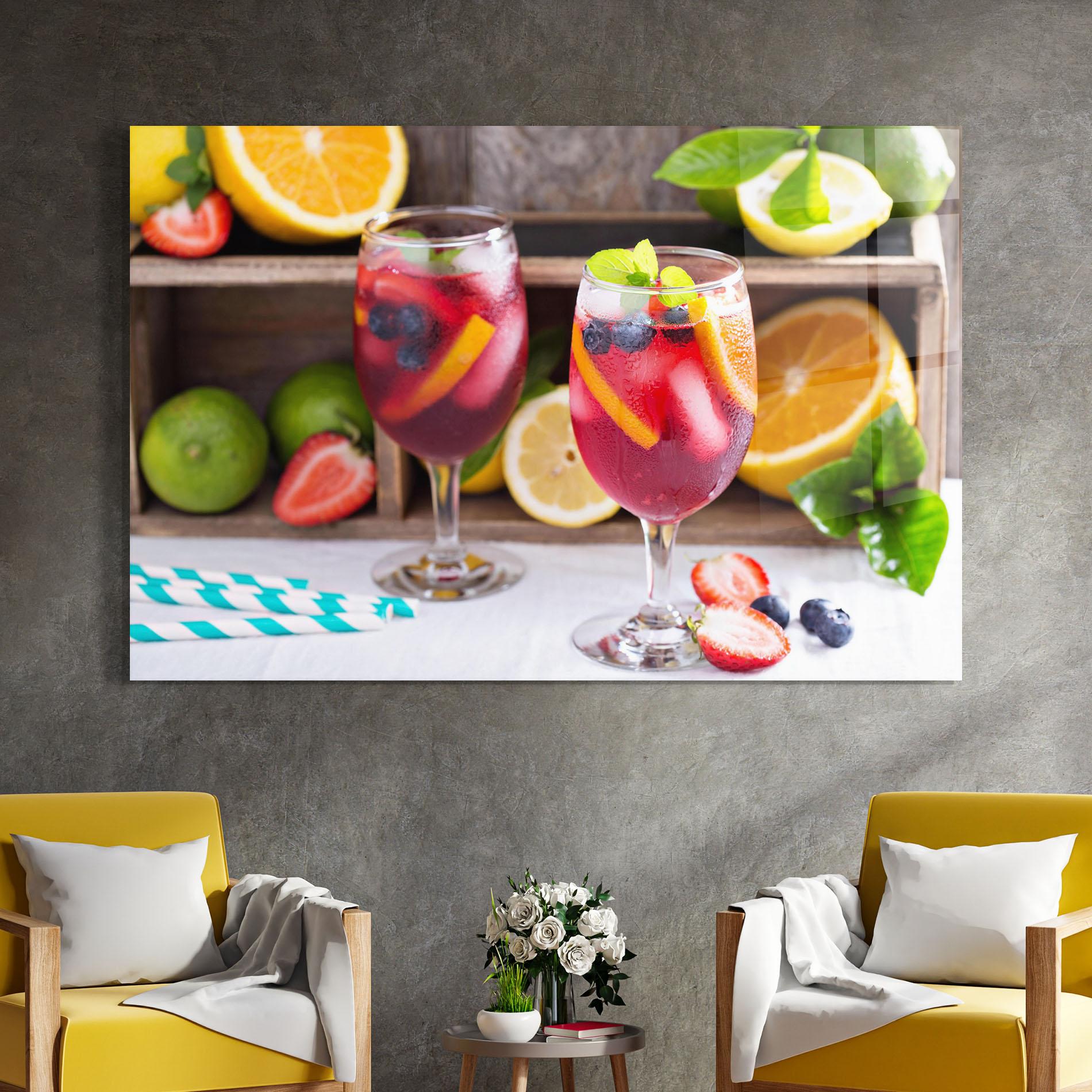 Üvegkép Colorful Summer Drink mockup 4