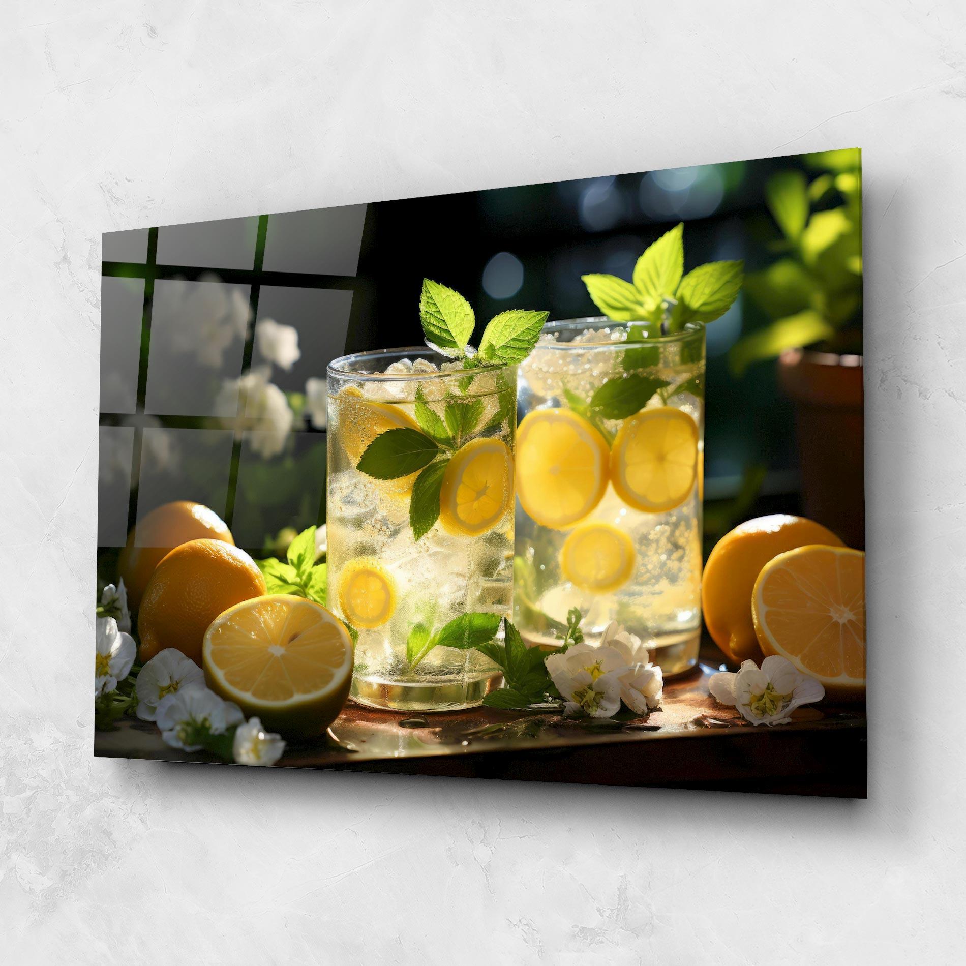 Üvegkép White Flowers Lemonade mockup 1