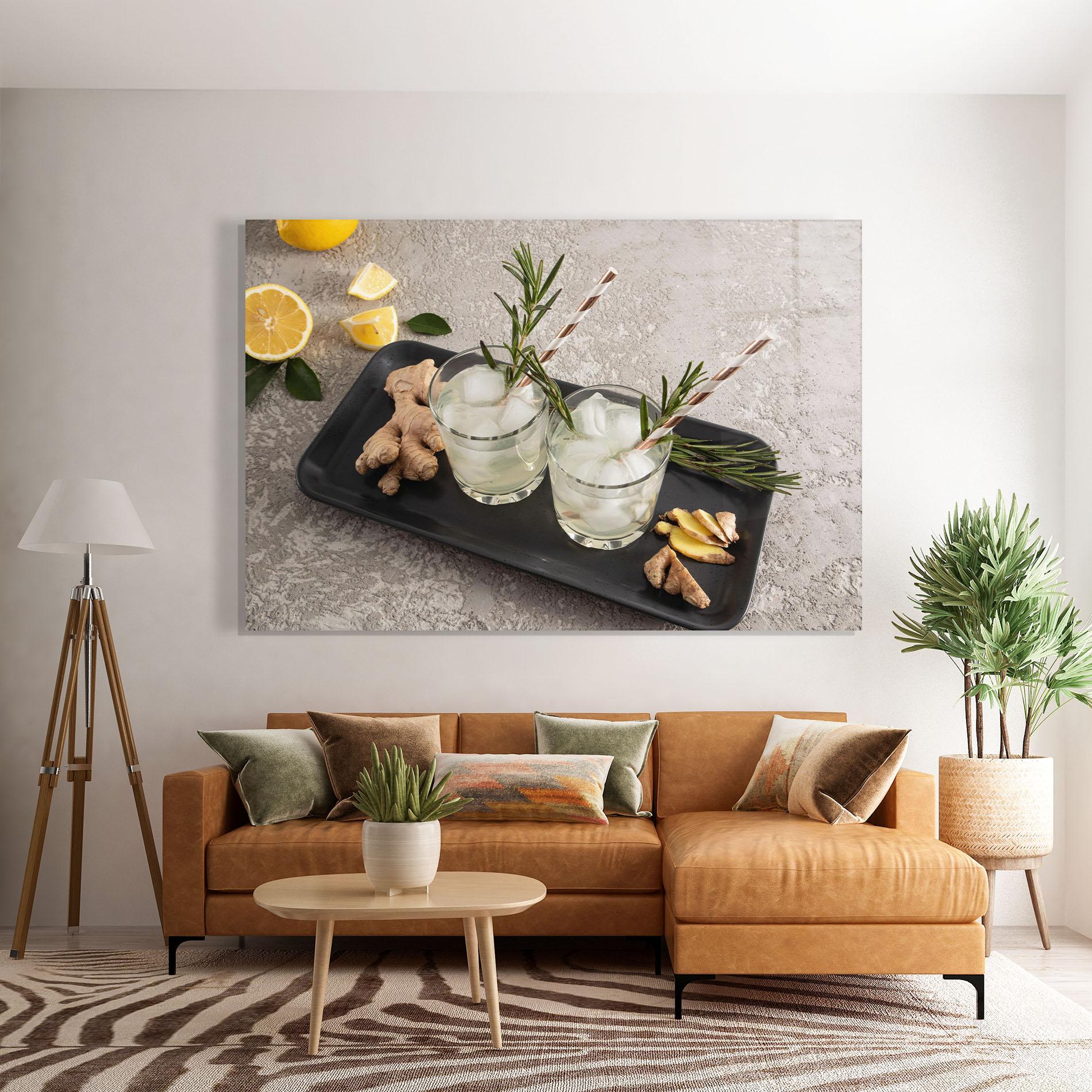 Üvegkép Ginger Lemonade Drink mockup 7