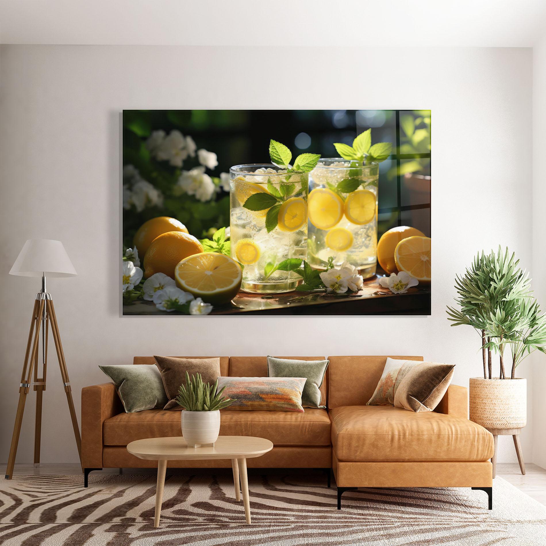 Üvegkép White Flowers Lemonade mockup 7