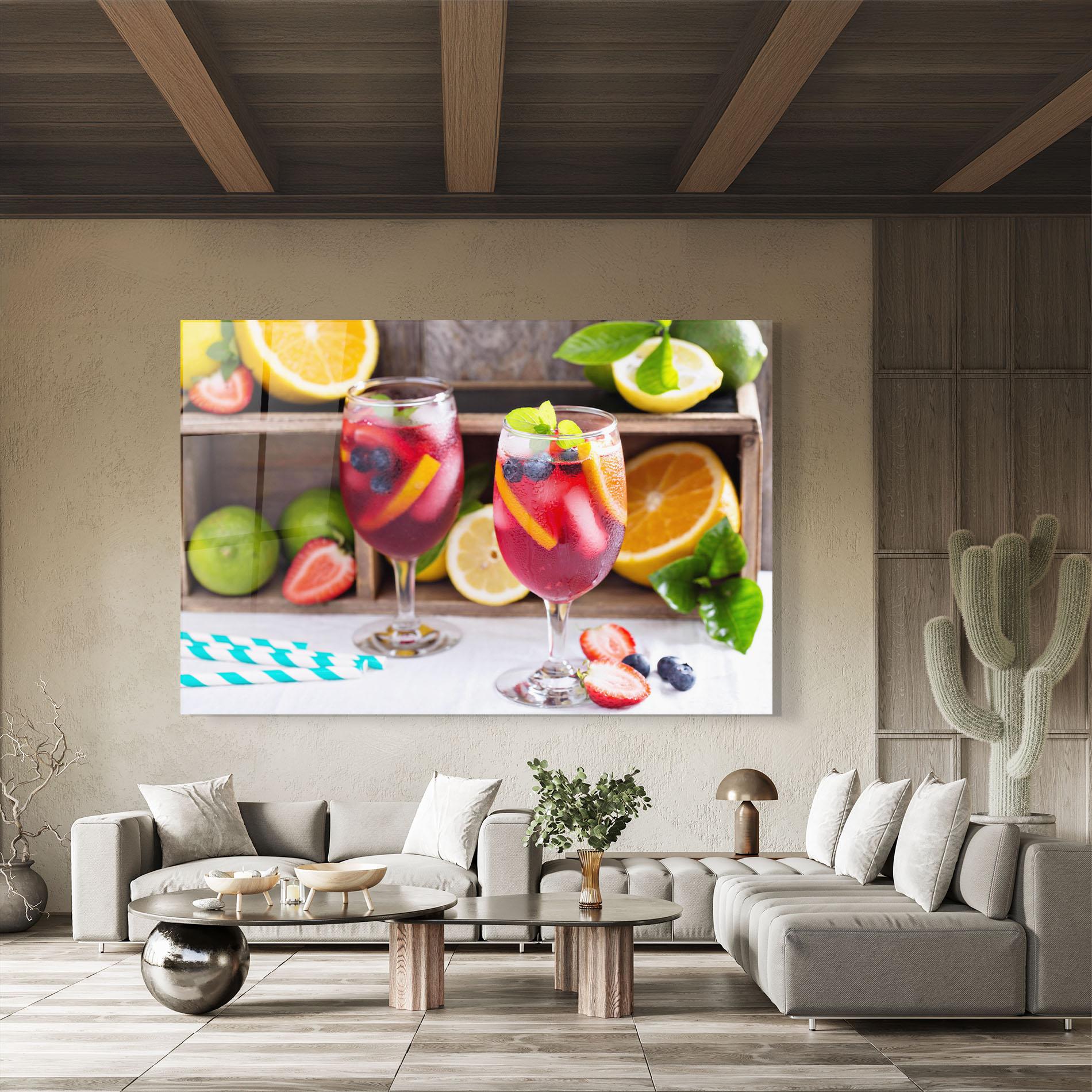 Üvegkép Colorful Summer Drink mockup 8