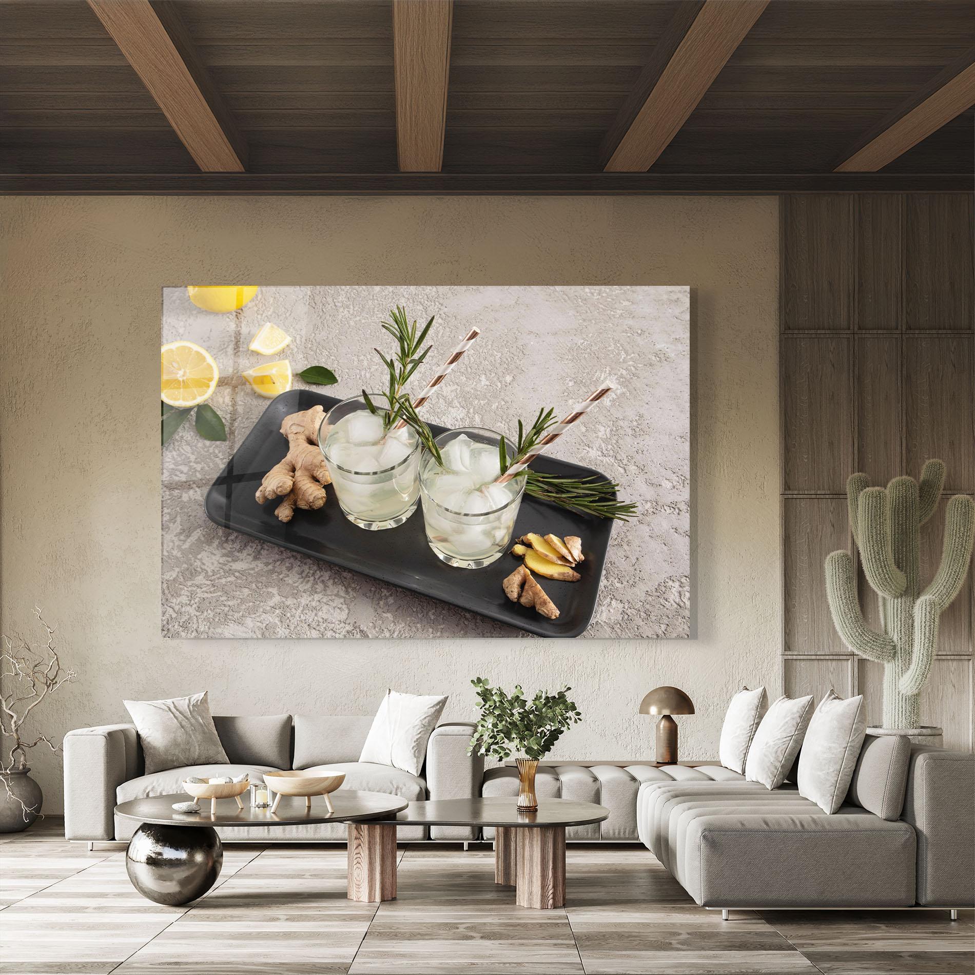 Üvegkép Ginger Lemonade Drink mockup 8