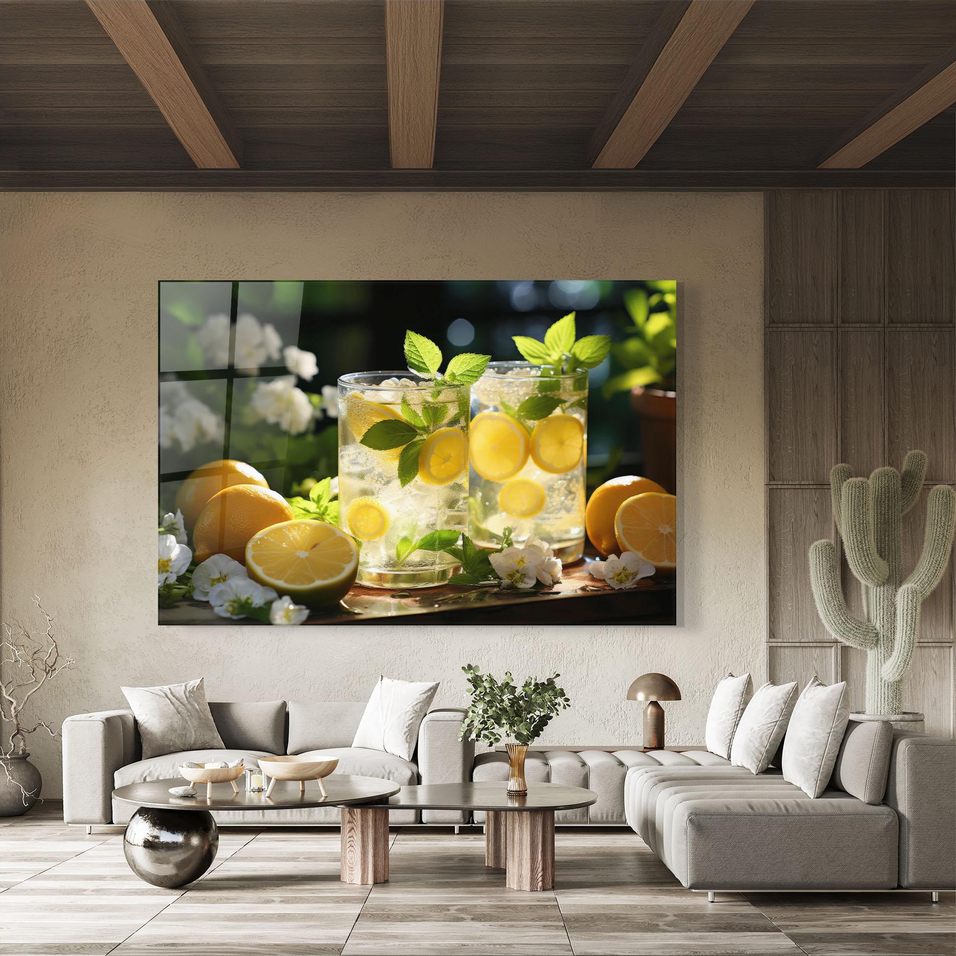 Üvegkép White Flowers Lemonade mockup 8