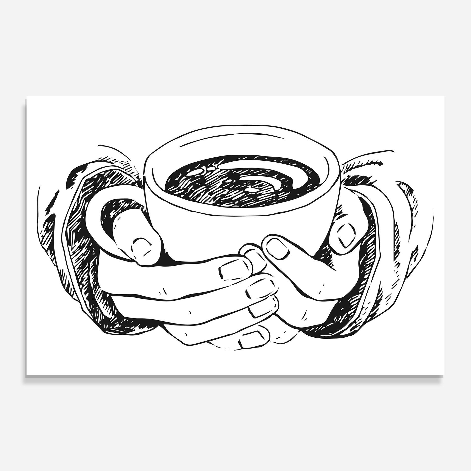 Üvegkép Holding Coffee mockup 0