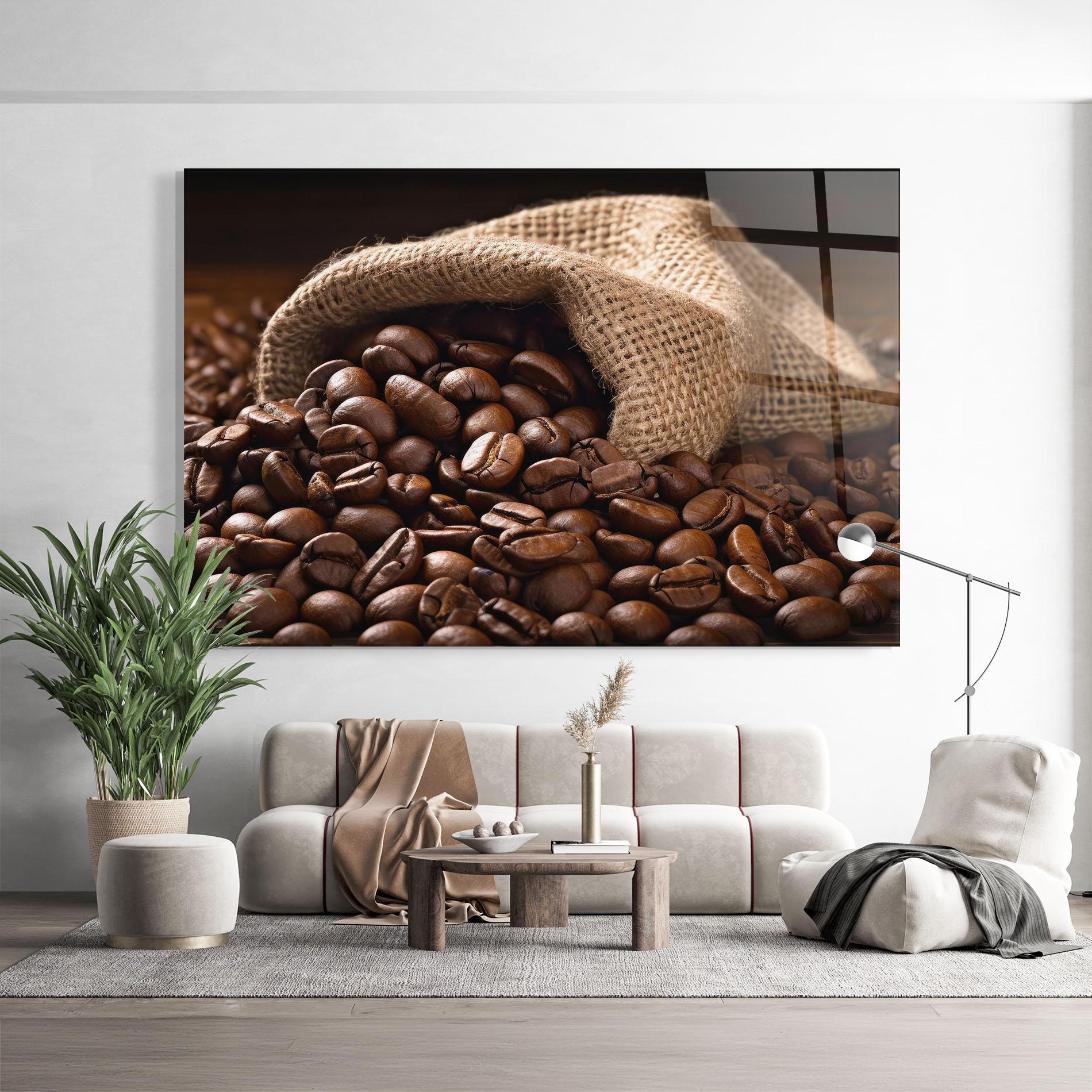 Üvegkép Bag Of Coffee Beans mockup 9