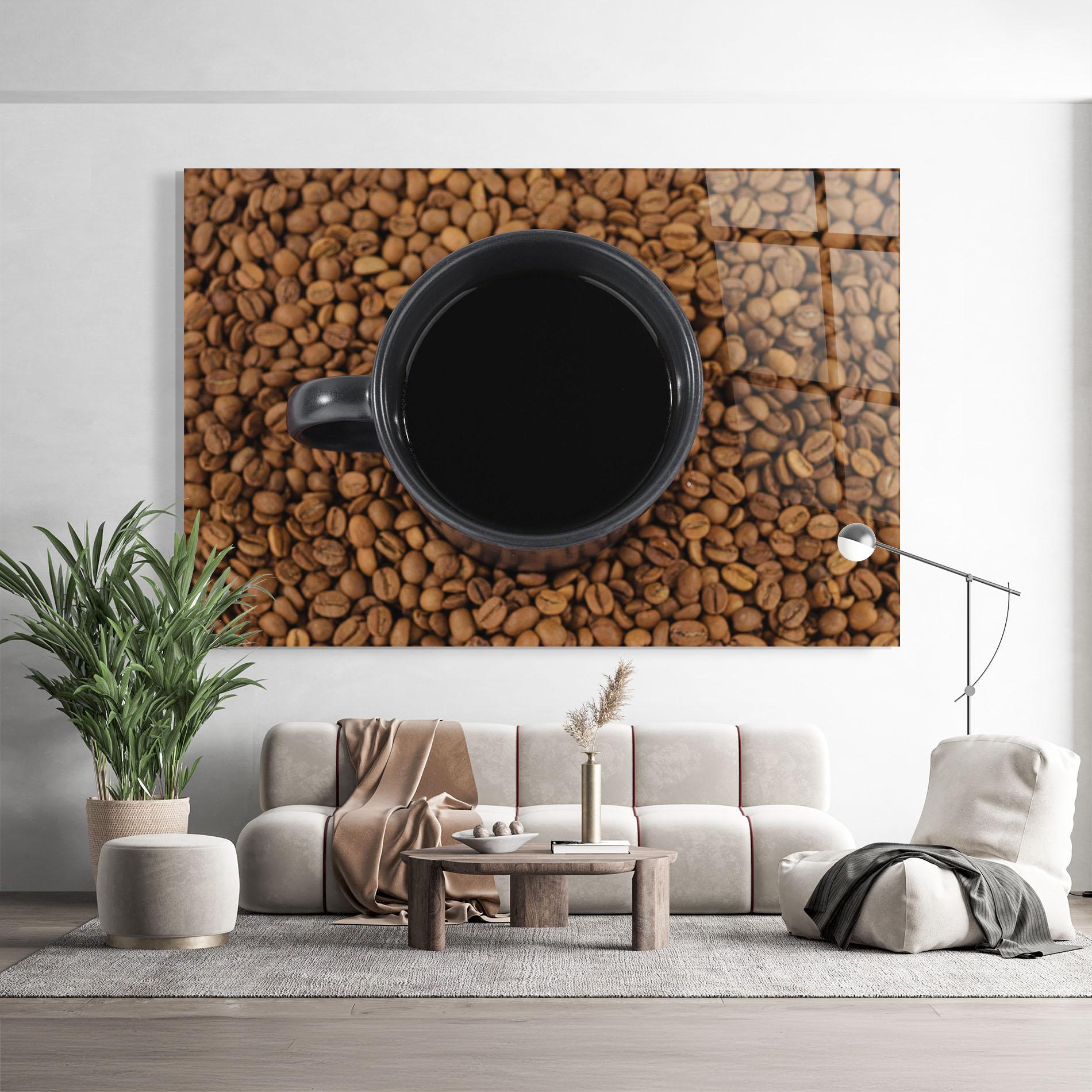 Üvegkép Black Cup Of Coffee mockup 9