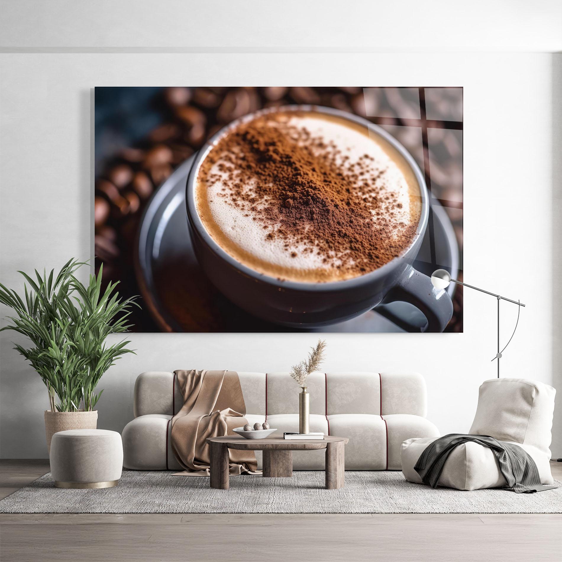 Üvegkép Cappuccino Coffee Close Up mockup 9