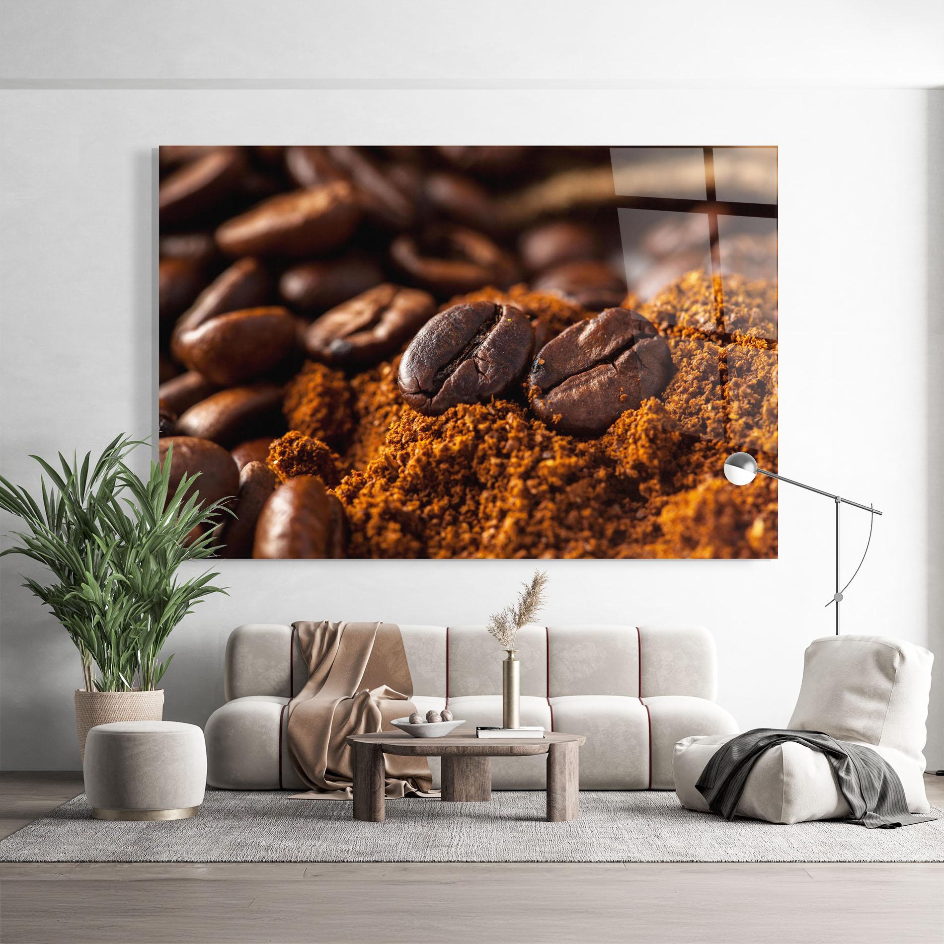 Üvegkép Close Up Coffee Beans mockup 9