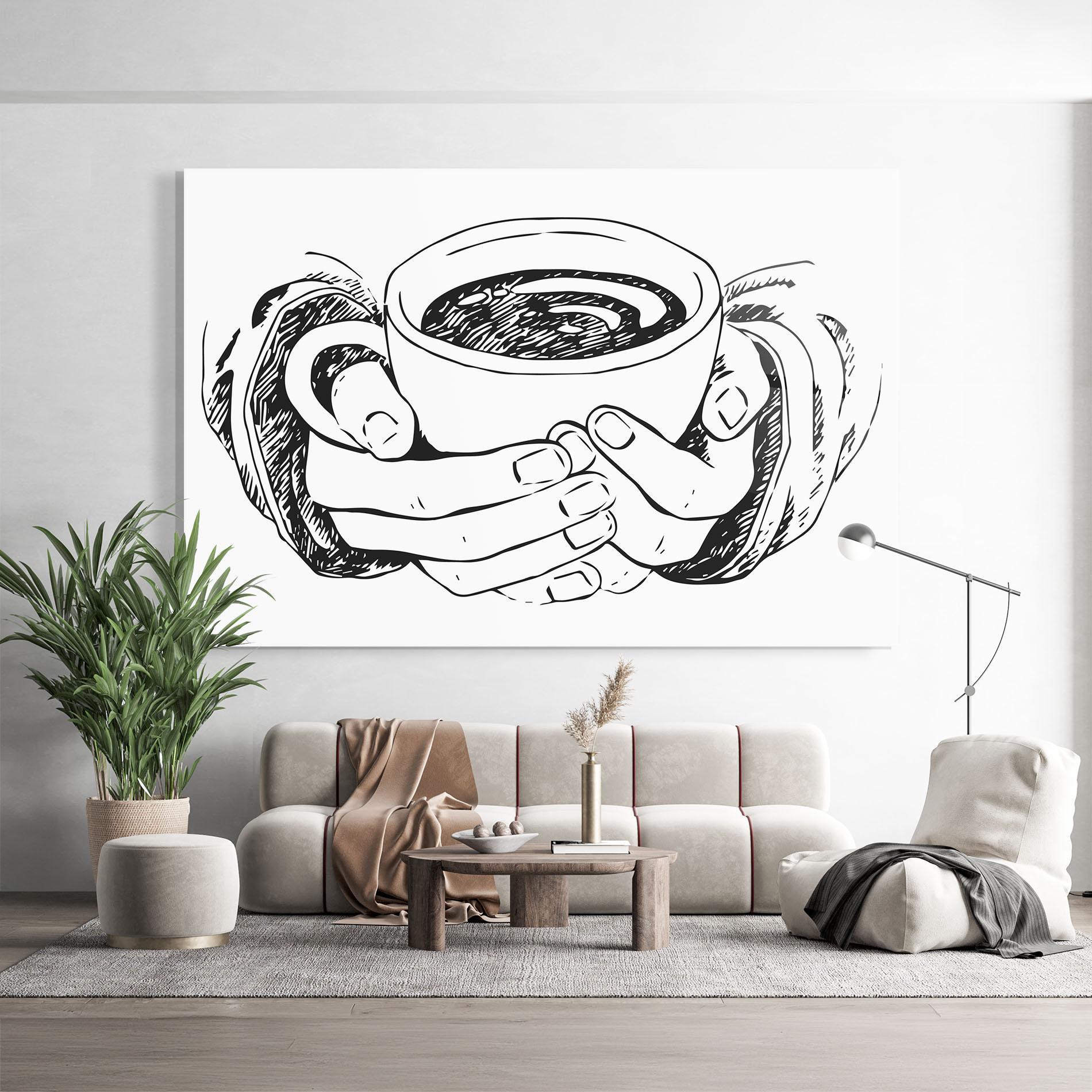 Üvegkép Holding Coffee mockup 9