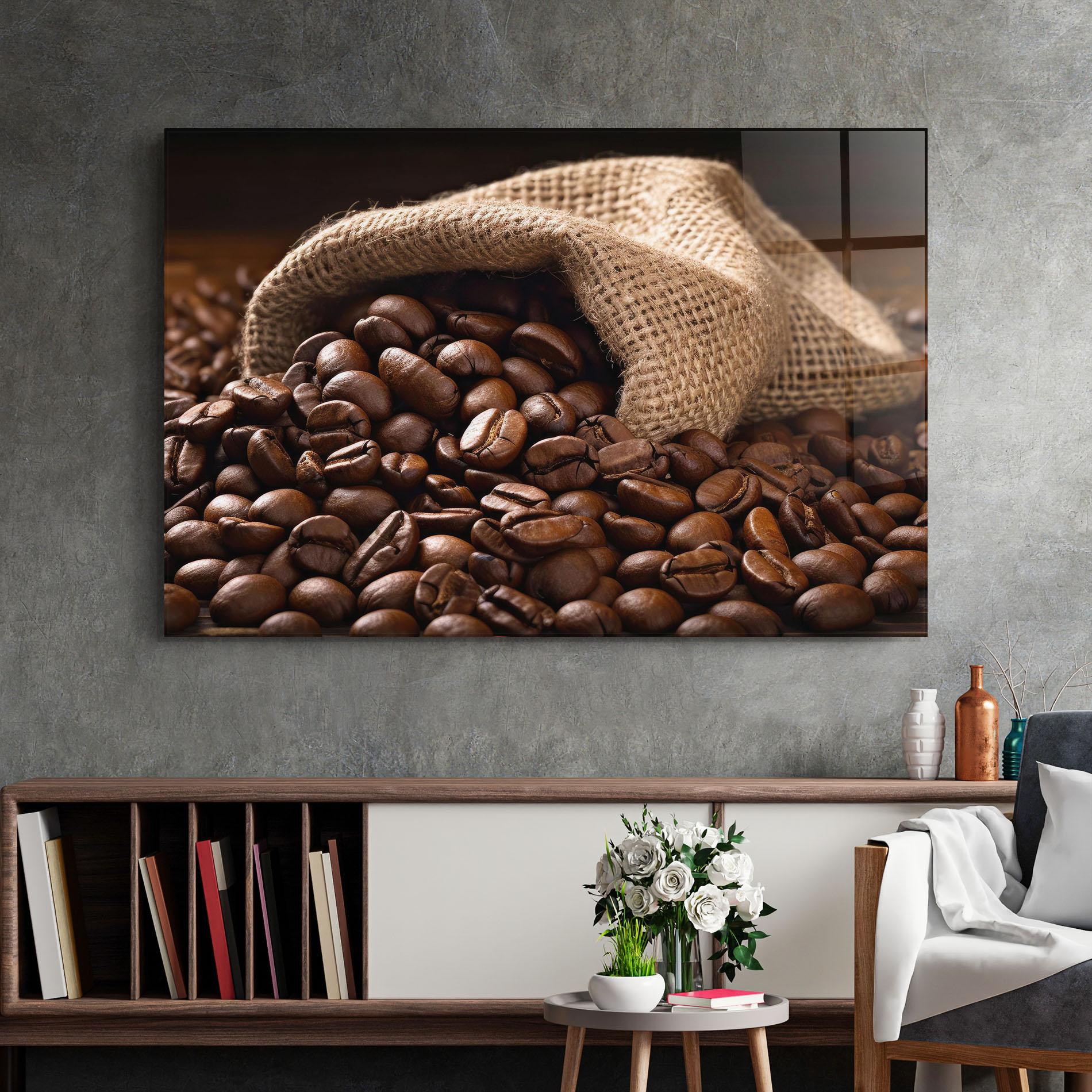 Üvegkép Bag Of Coffee Beans mockup 2