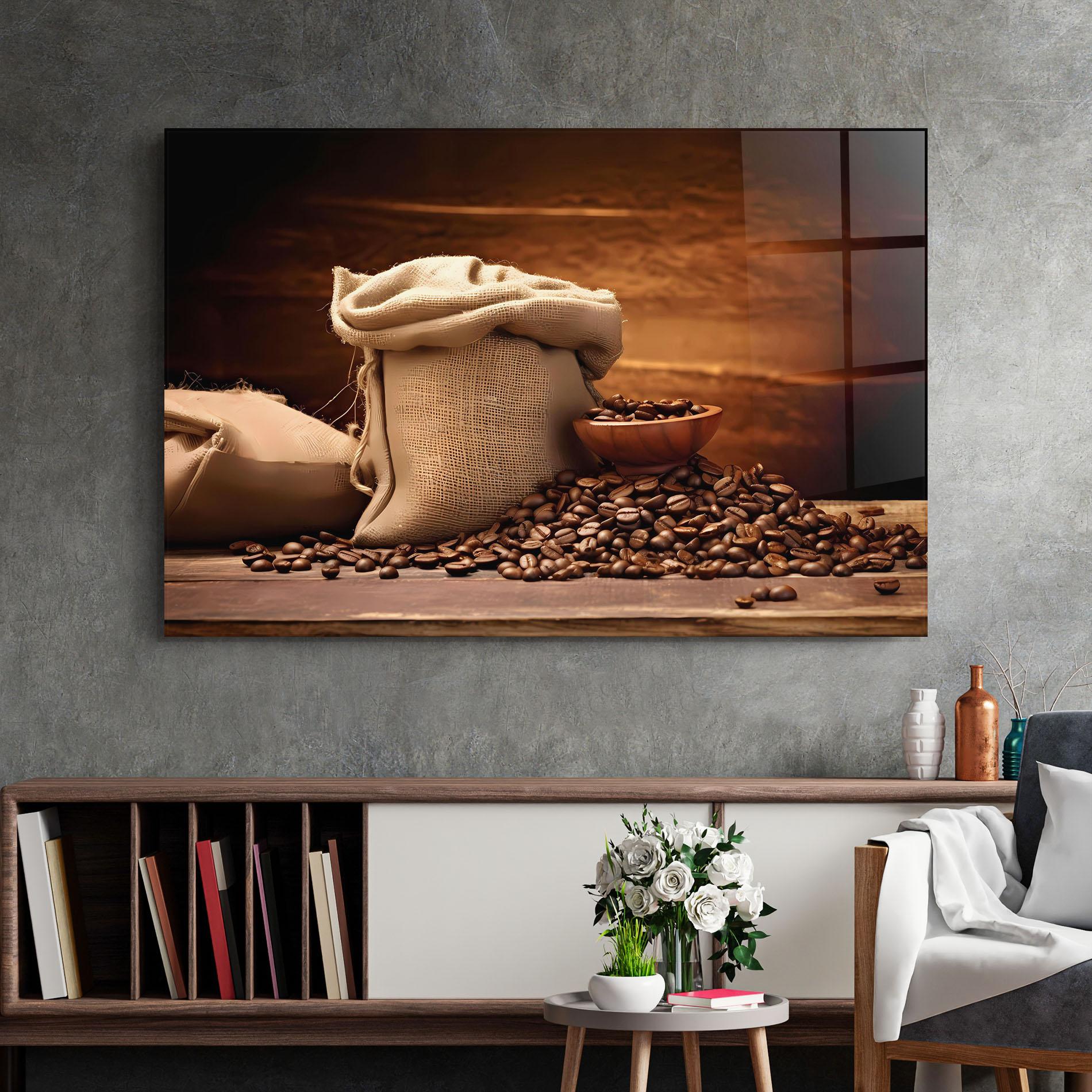 Üvegkép Big Bag Of Coffee Beans mockup 2