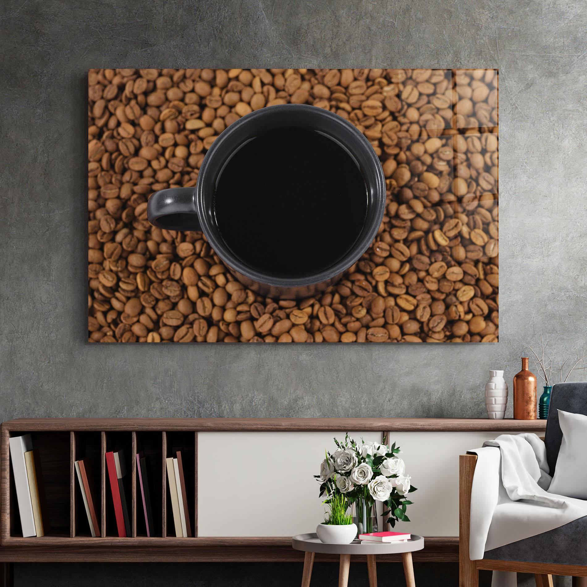 Üvegkép Black Cup Of Coffee mockup 2
