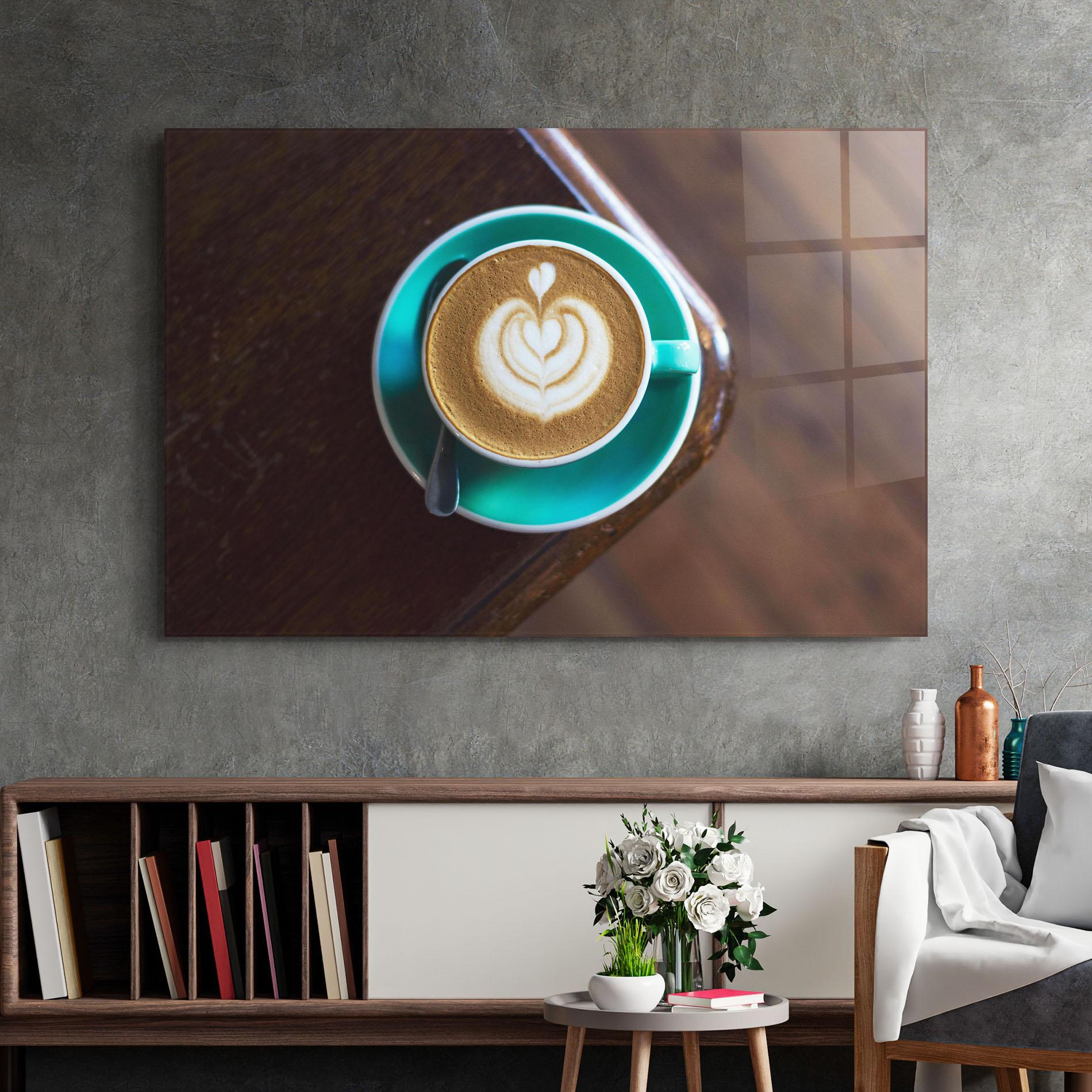 Üvegkép Blue Cup Of Coffee mockup 2