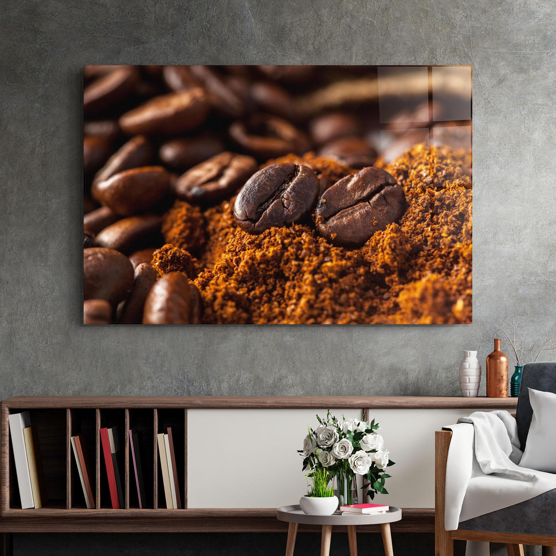 Üvegkép Close Up Coffee Beans mockup 2