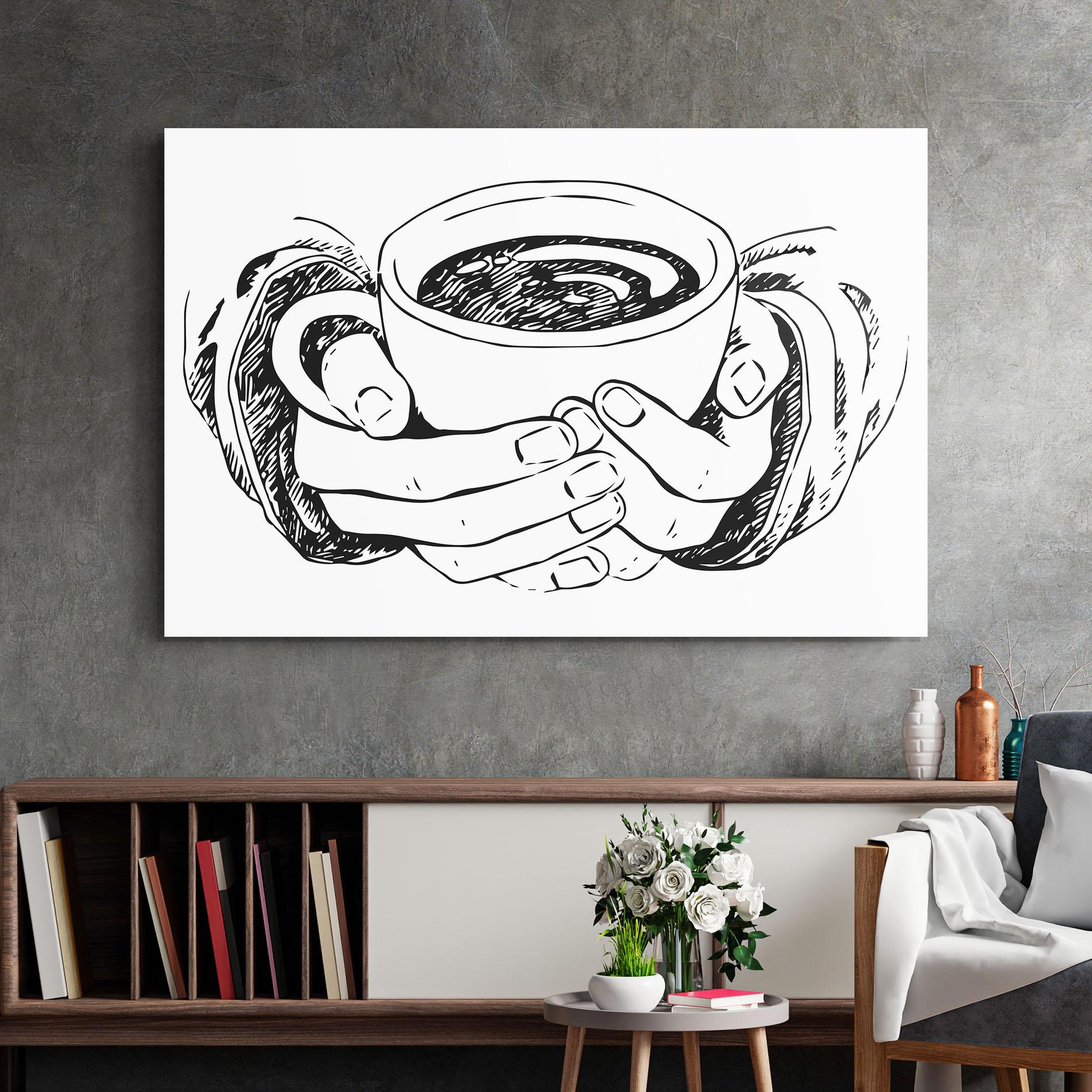 Üvegkép Holding Coffee mockup 2