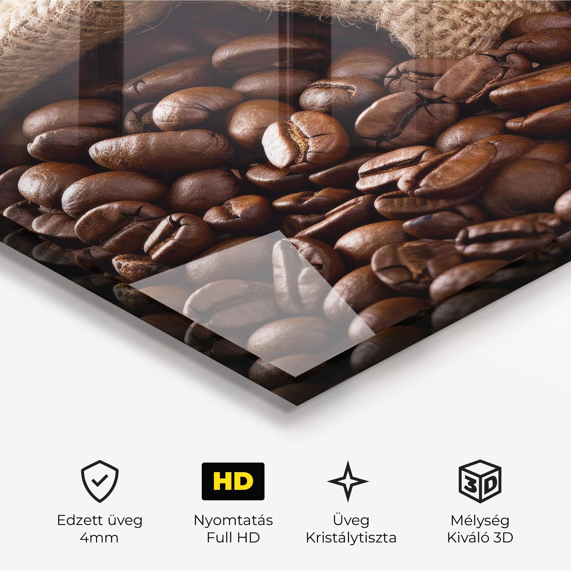 Üvegkép Bag Of Coffee Beans mockup 3