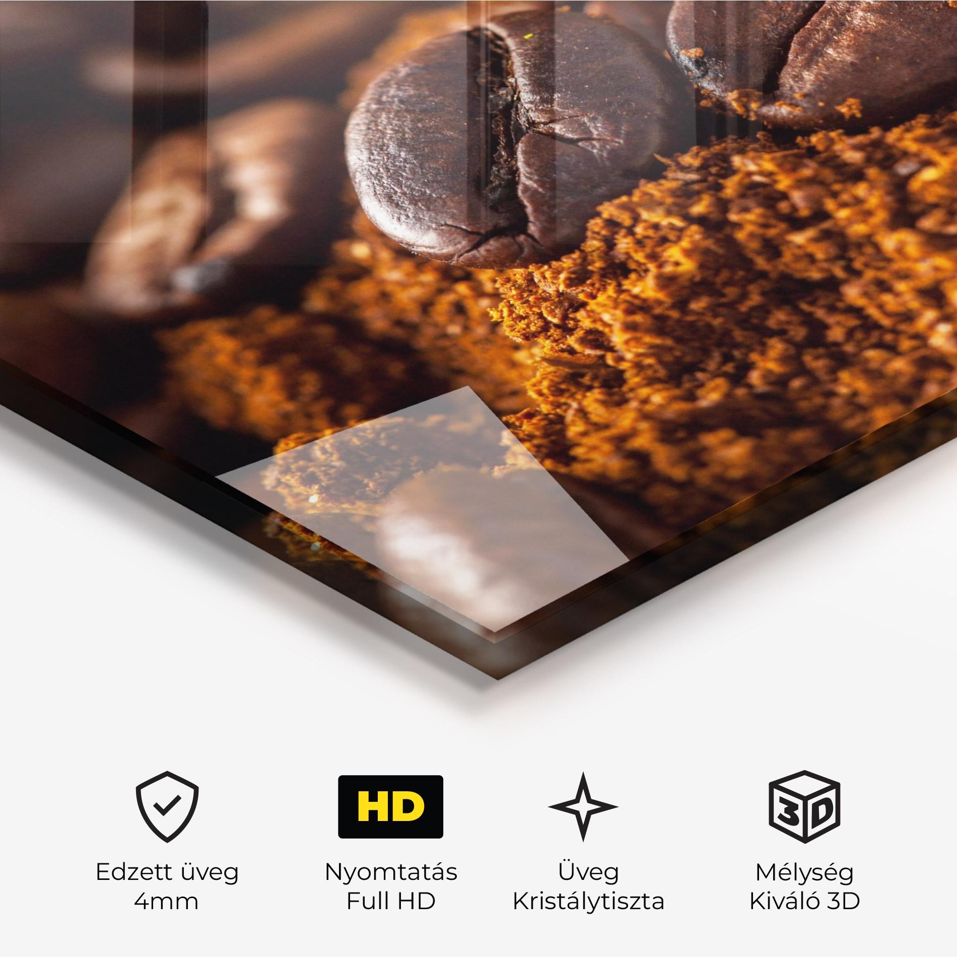 Üvegkép Close Up Coffee Beans mockup 3