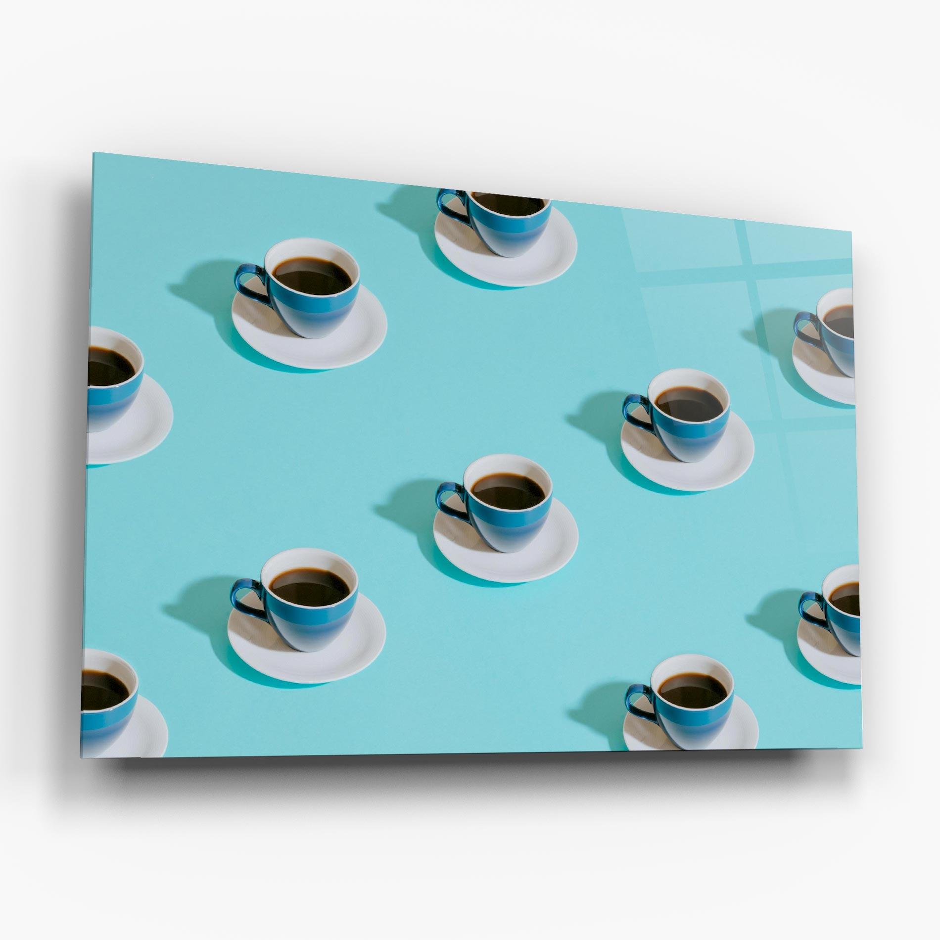 Üvegkép Blue Cup Of Coffe mockup 6