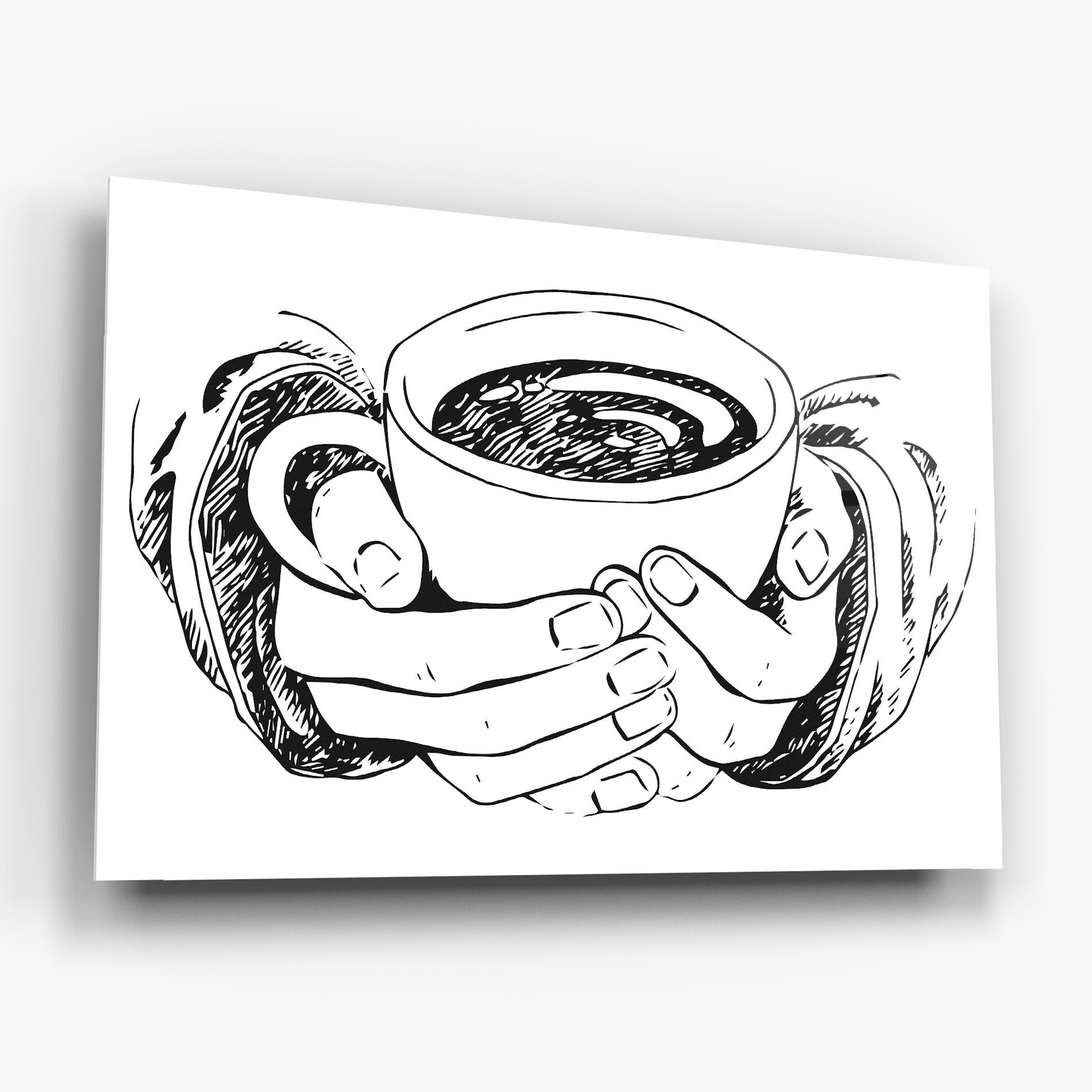 Üvegkép Holding Coffee mockup 6